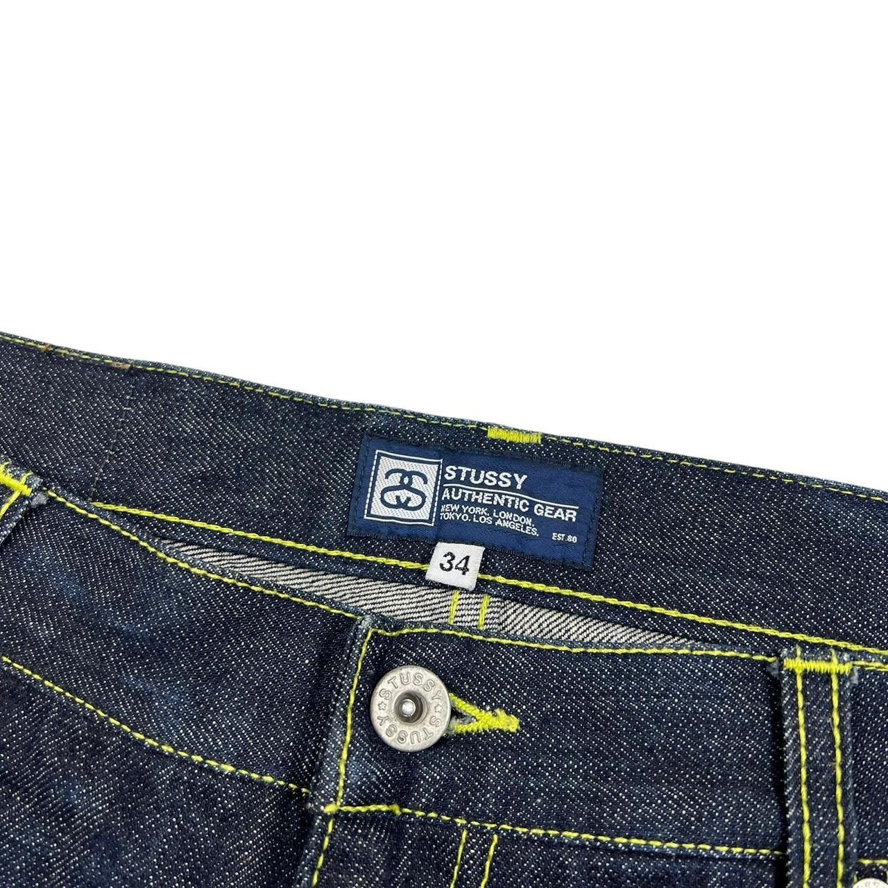 Stussy Vintage 2000s Stussy Spellout Denim Shorts / Jorts Waist 35 Size US 35 - 6 Thumbnail