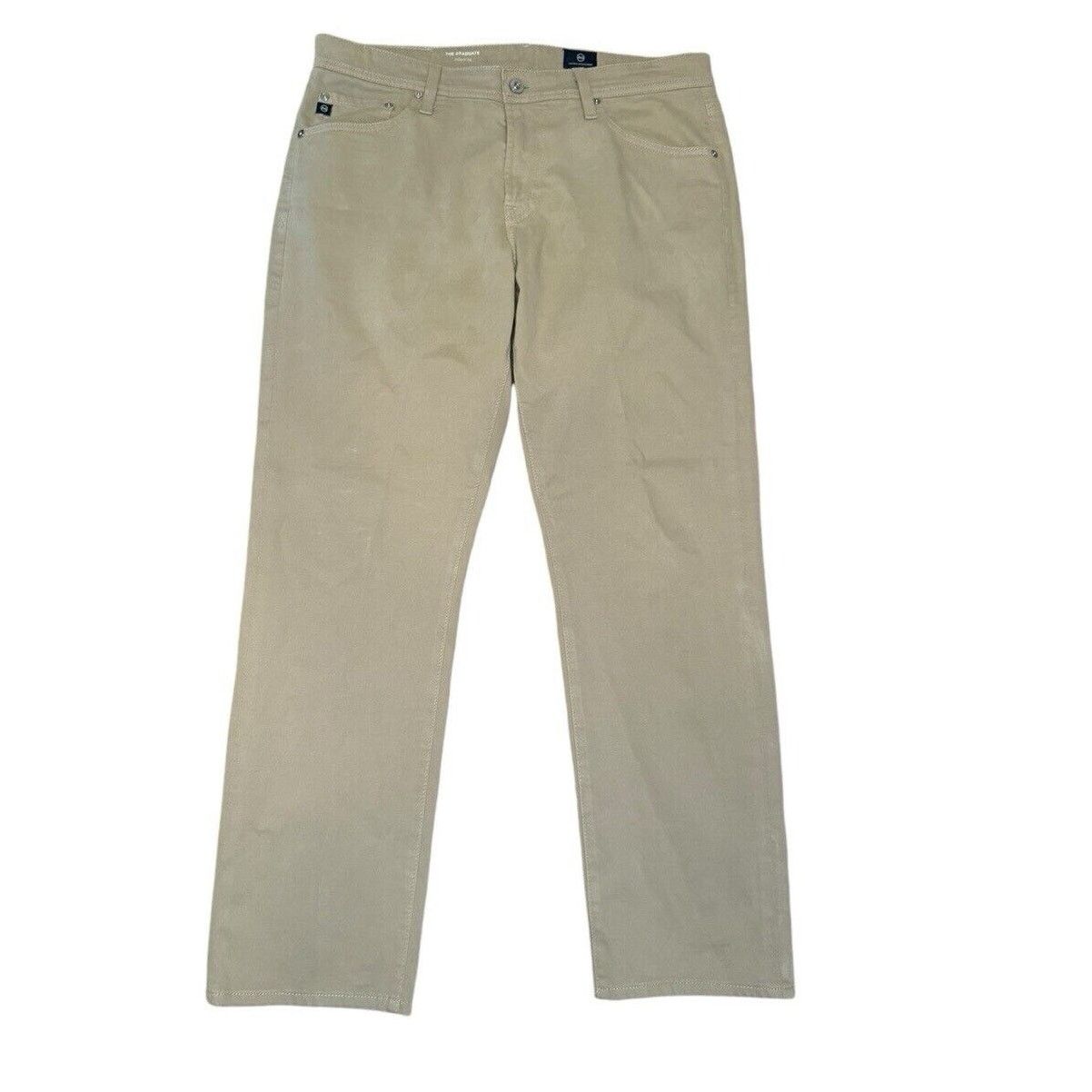 AG Adriano Goldschmied AG Adriano Goldschmeid The Graduate Pants Khaki Tailored Leg Size US 32 / EU 48 - 1 Thumbnail