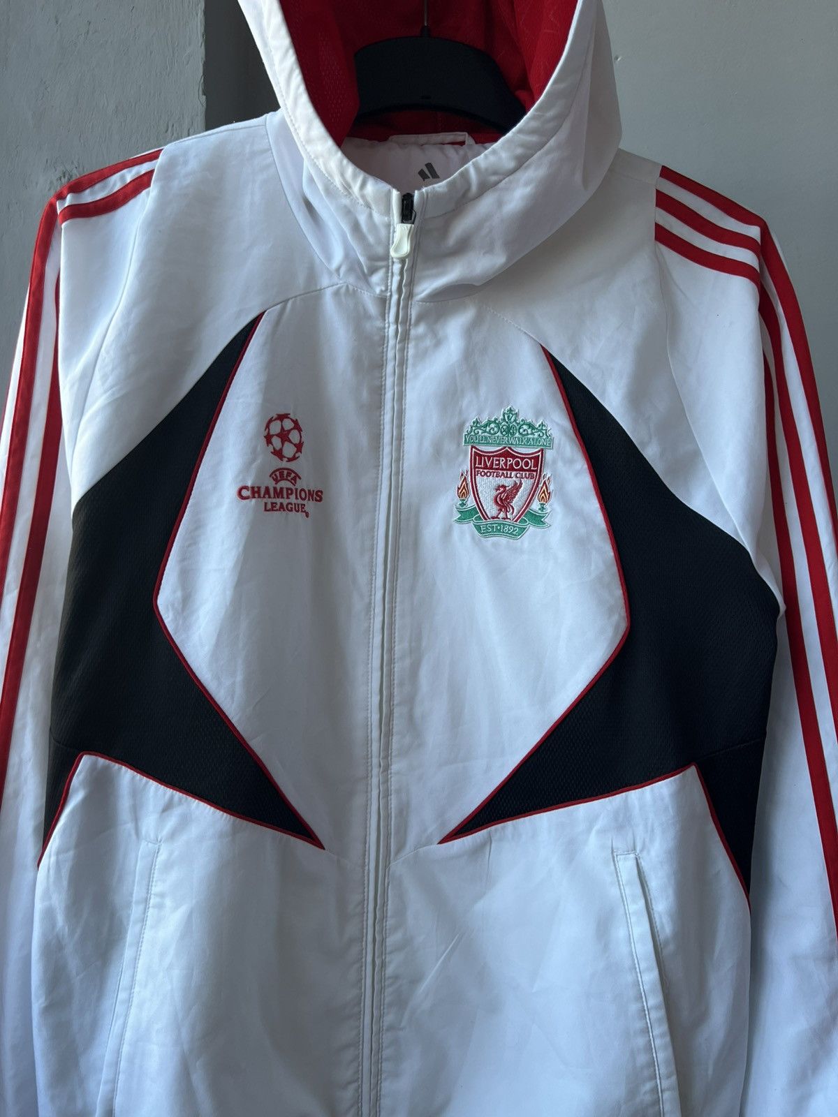 Adidas 2007 LIVERPOOL FC CHAMPIONS LEAGUE SOCCER FOOTBALL JACKET L Size US L / EU 52-54 / 3 - 4 Thumbnail