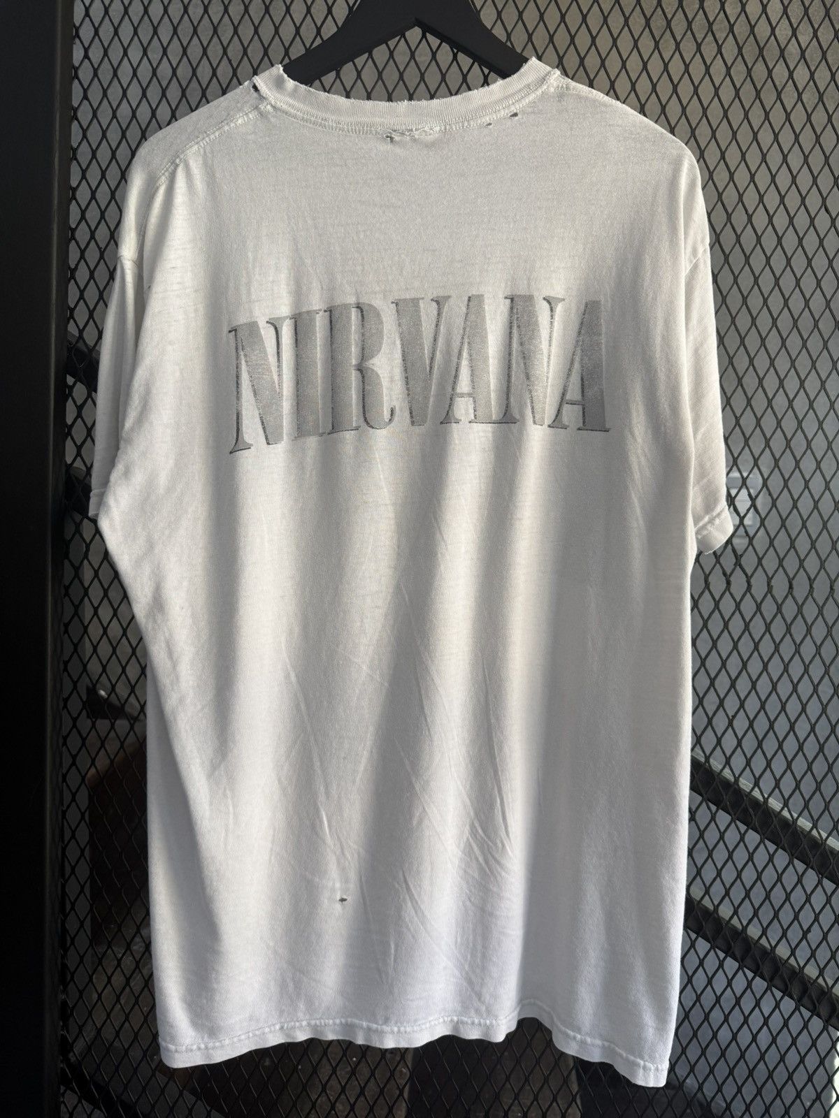 Band Tees × Nirvana × Vintage Vintage 1996 Nirvana Portrait Distressed Tee Size US XL / EU 56 / 4 - 6 Thumbnail