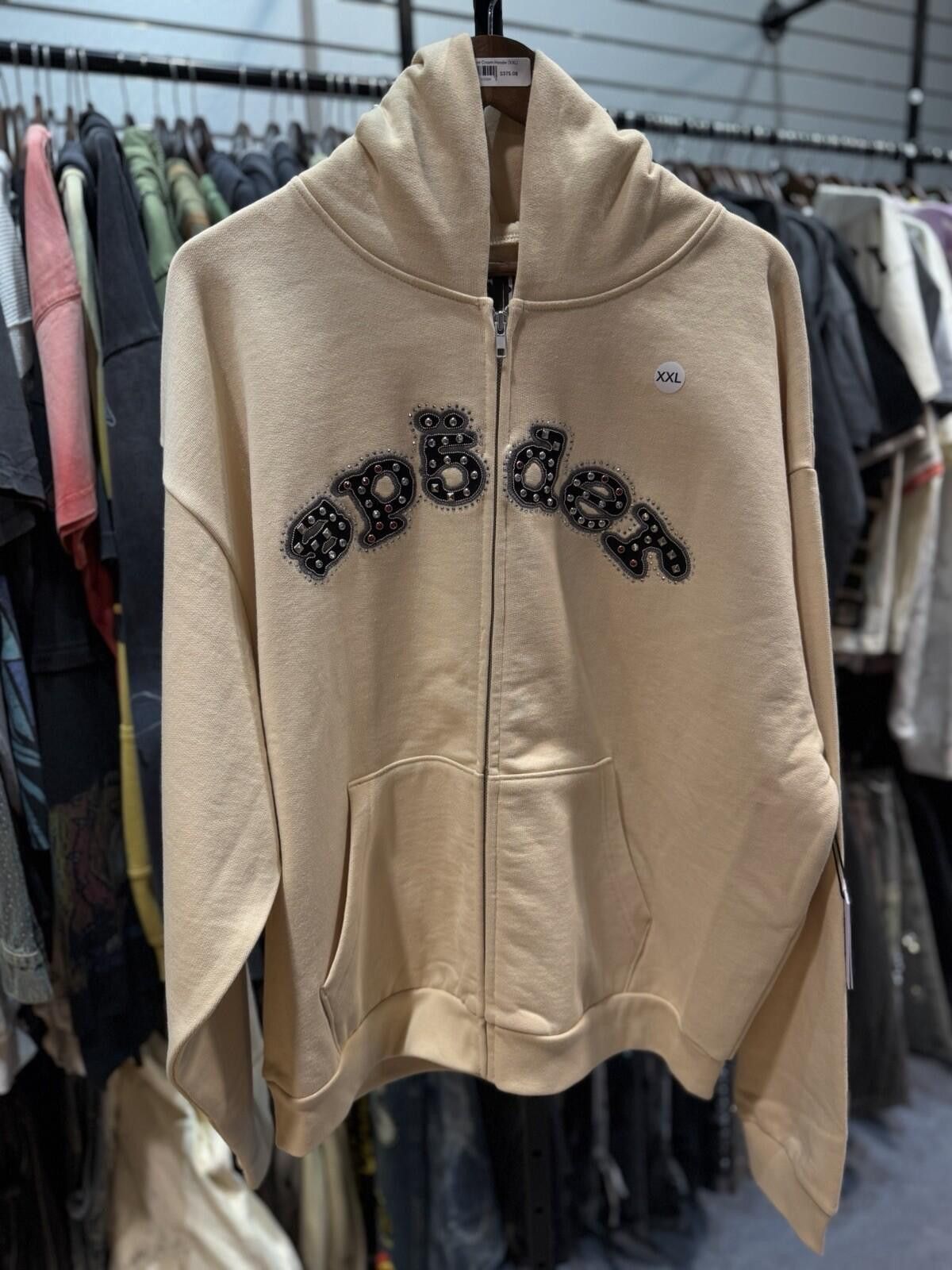 Sp5der Sp5der Cream Stone Zip Up Hoodie Size (XXL) 2026 Size US XXL / EU 58 / 5 - 2 Thumbnail
