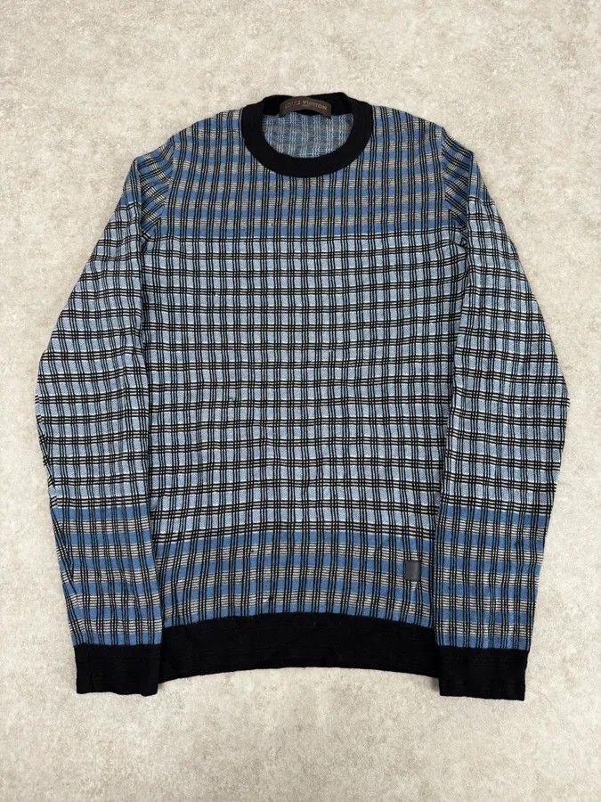 Louis Vuitton Louis Vuitton Blue Checkered Contemporary Sweater Size US S / EU 44-46 / 1 - 1 Thumbnail