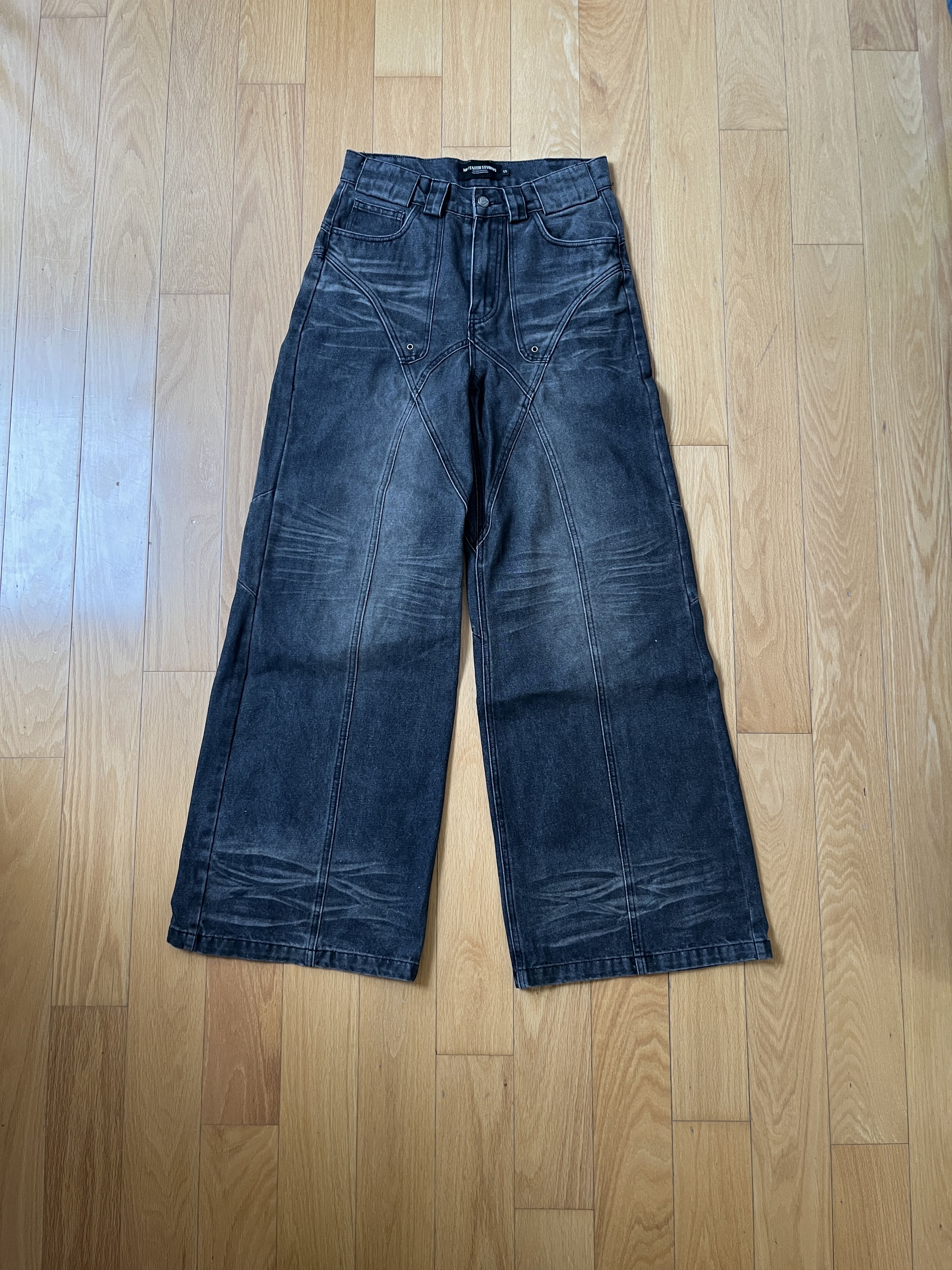 No Faith Studios Nofaithstudio sun faded dune baggy denim | Grailed