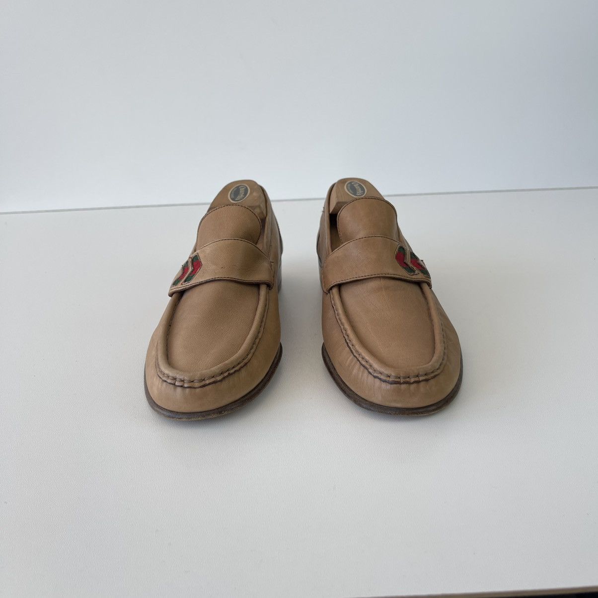 Gucci Gucci Leather Loafers Logo Vintage 80’s-90’s Shoes Beige Size US 7.5 / EU 40-41 - 3 Thumbnail