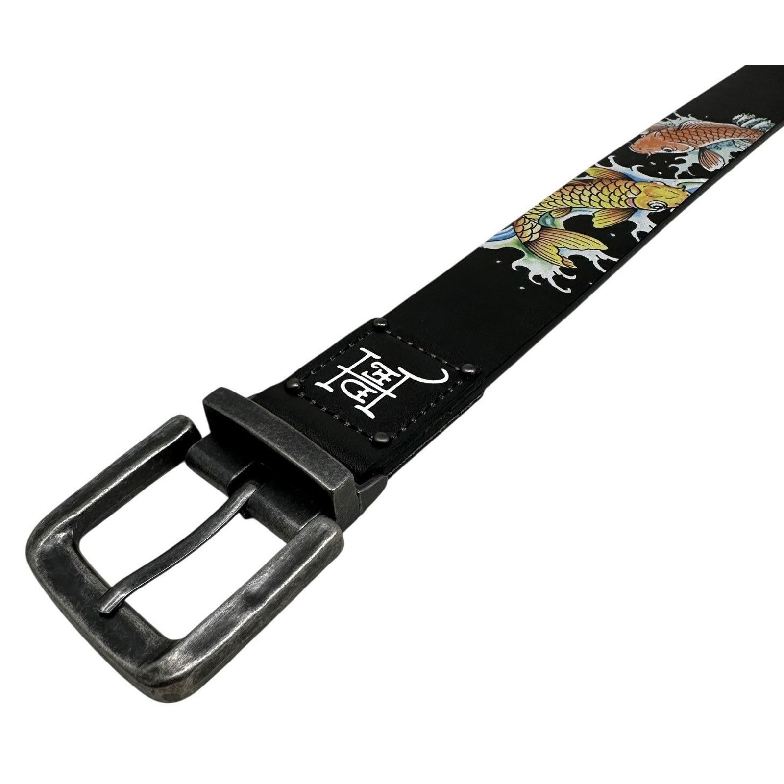 Ed Hardy Ed Hardy Men's Skull and Koi Fish Print Reversible Belt Size 42 - 4 Thumbnail