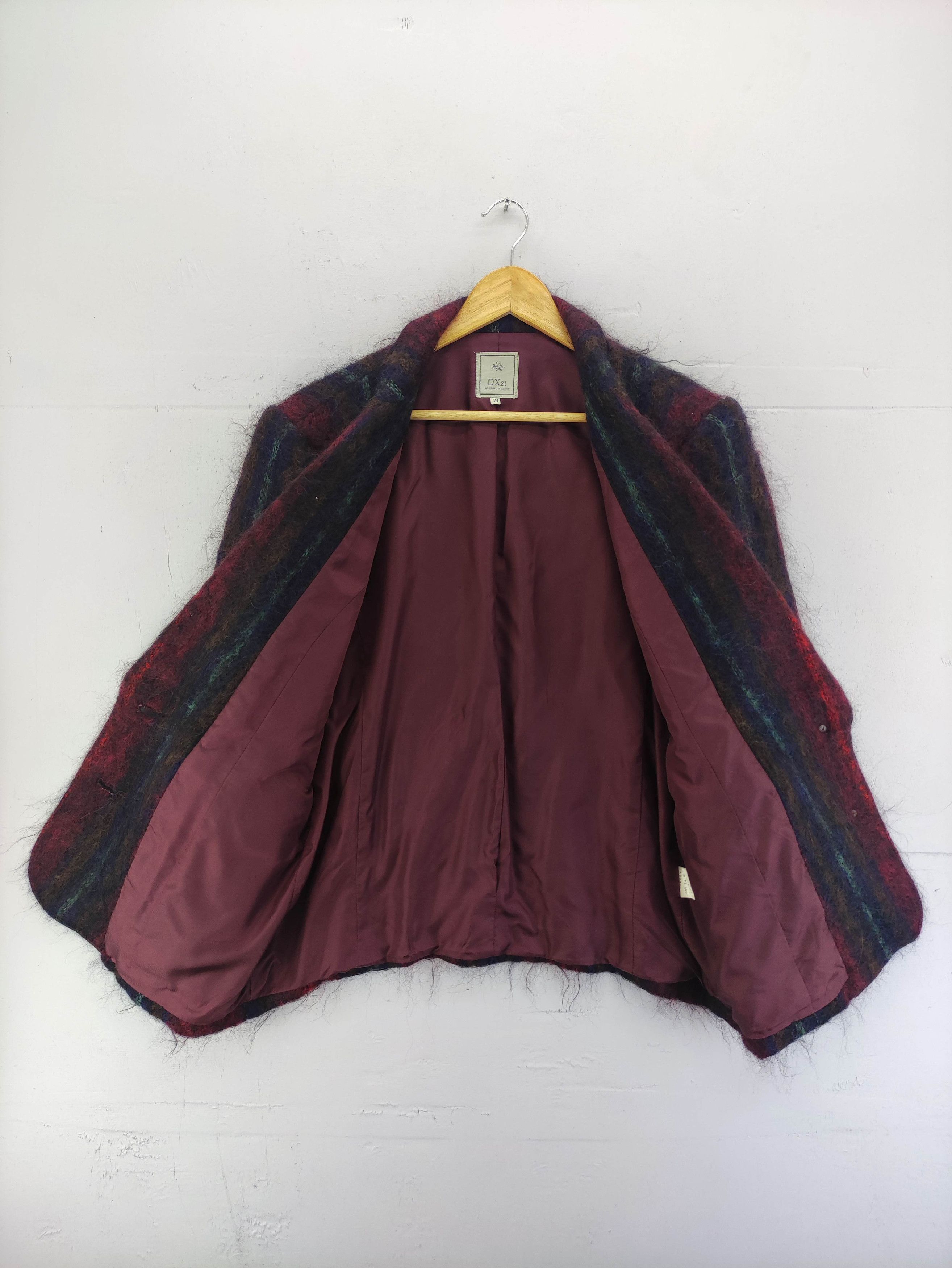 Japanese Brand Vintage Dx21 Fuzzy Mohair Coat Blazer Jacket Size M / US 6-8 / IT 42-44 - 3 Thumbnail