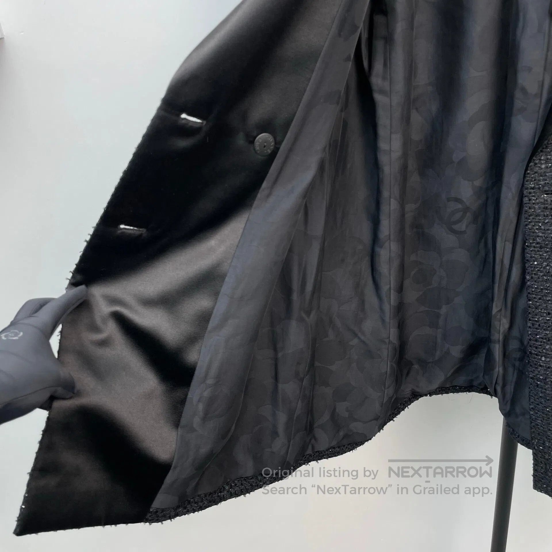 Chanel Chanel Black Fine Sparkle Shape Outerwear| Size XS / US 0-2 / IT 36-38 - 9 Thumbnail