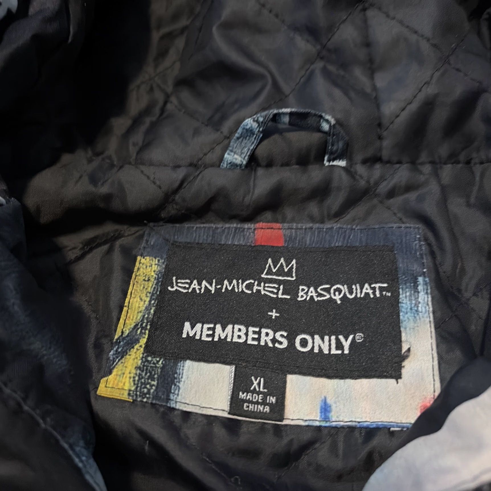 Members Only VINTAGE Jean Michael Basquiat X Members Only Black Full Zip Hooded Jacket XL Art Print Jacket Size US 36 / EU 52 - 8 Thumbnail