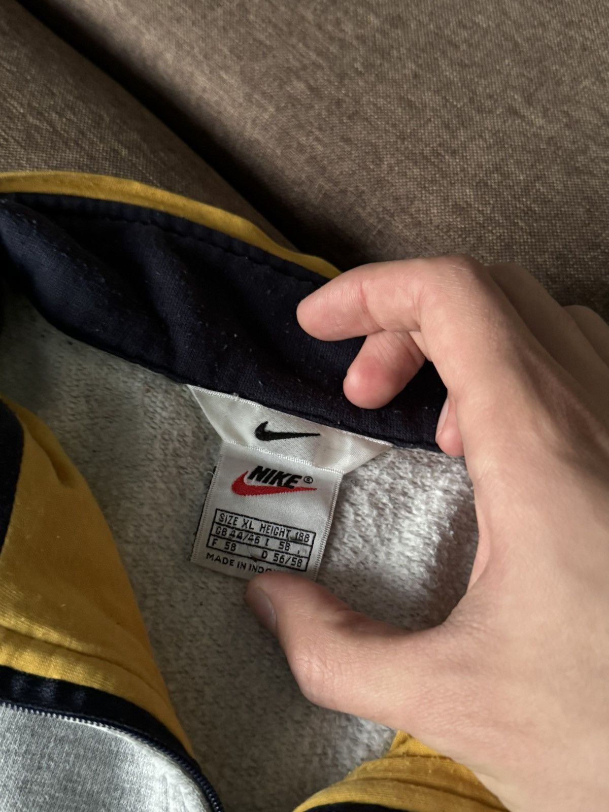 Nike × Vintage Vintage Nike USA oversized big logo 1/3 sweatshirt Size US XL / EU 56 / 4 - 14 Thumbnail
