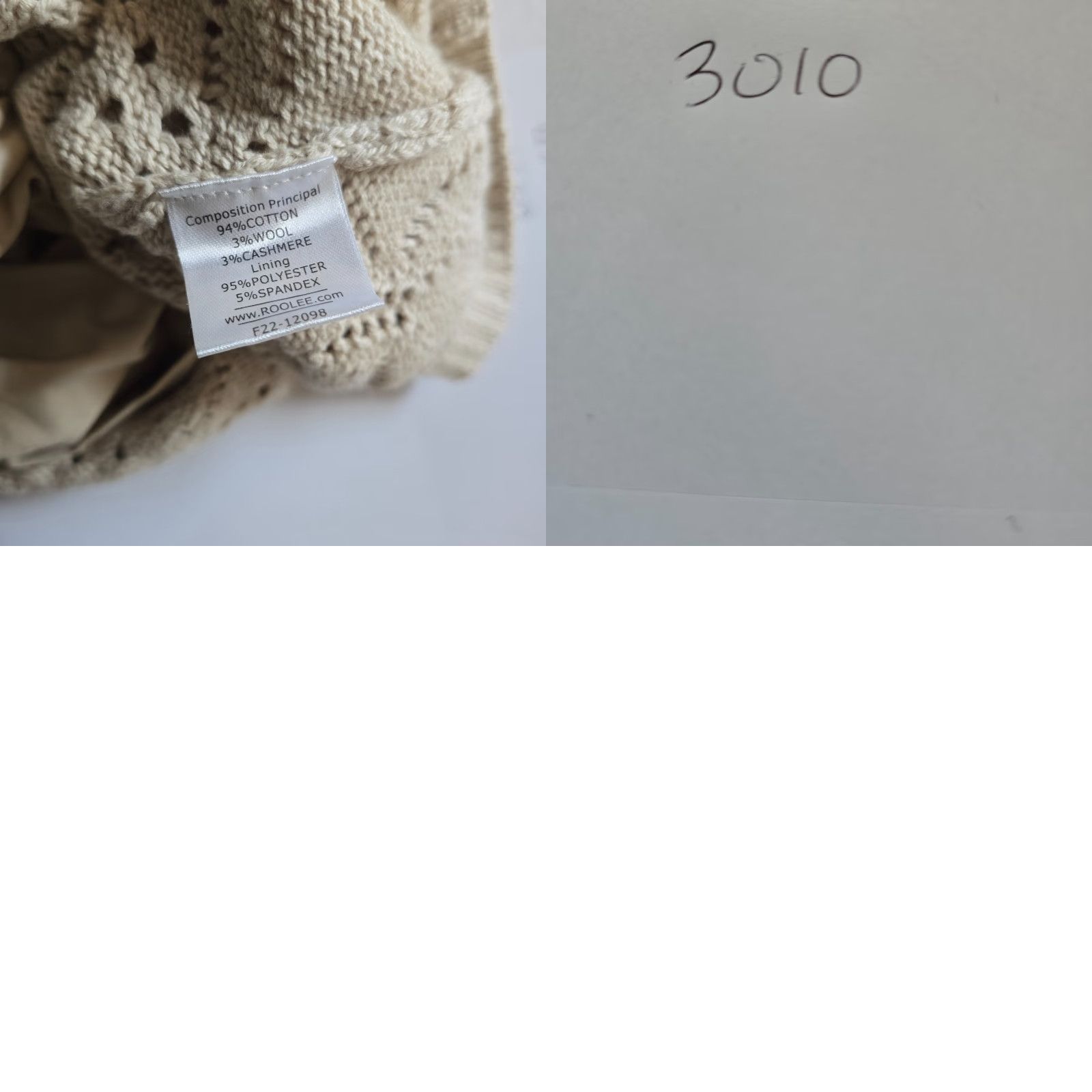 Vintage Salt Dress Womens XL Beige Crochet Knit Lined Cashmere Blend Boho Casual Sheath Dress Size XL / US 12-14 / IT 48-50 - 8 Thumbnail