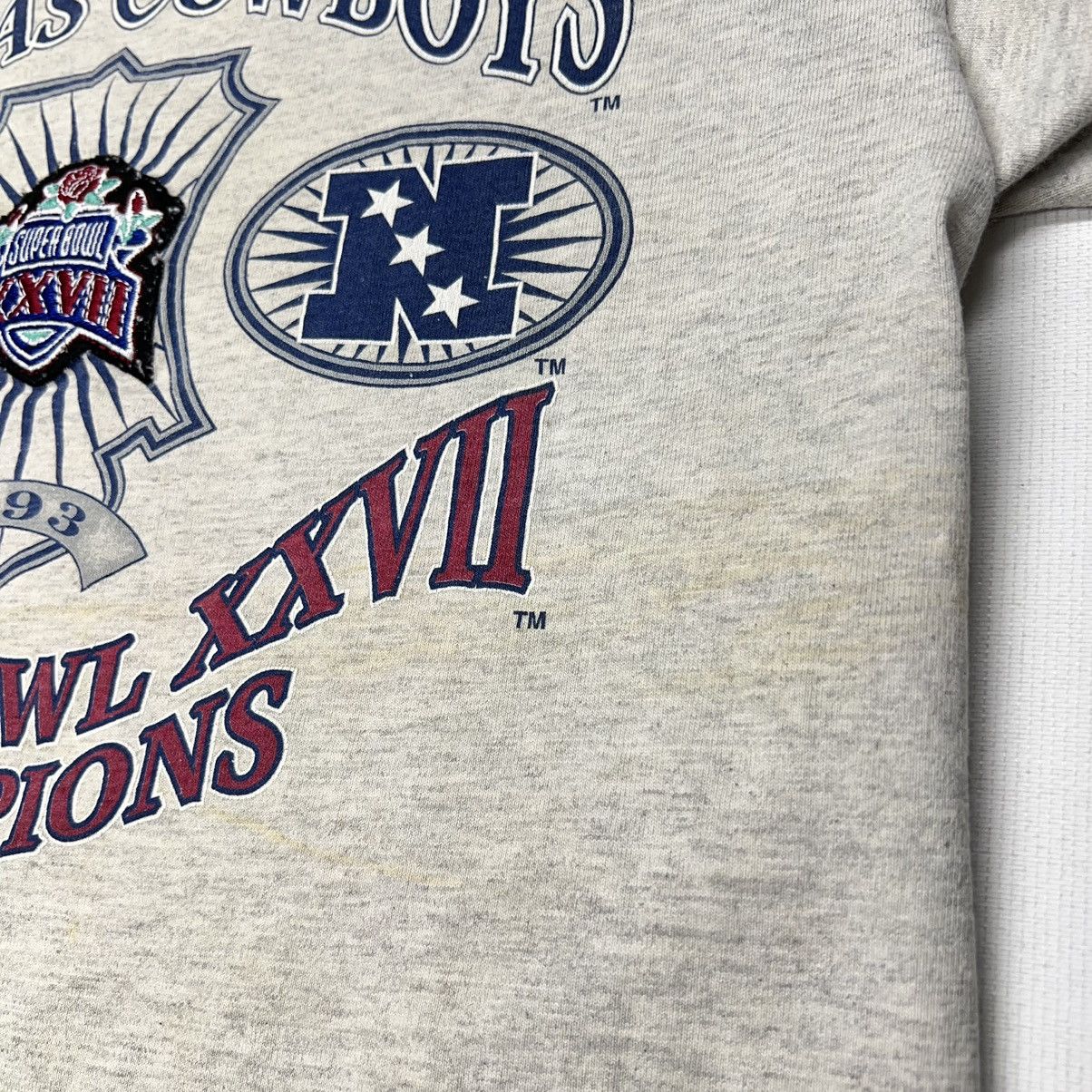 Nutmeg × Vintage VTG Dallas Cowboys Tee Shirt Grey Champion Rose Bowl 90s Size US L / EU 52-54 / 3 - 6 Thumbnail