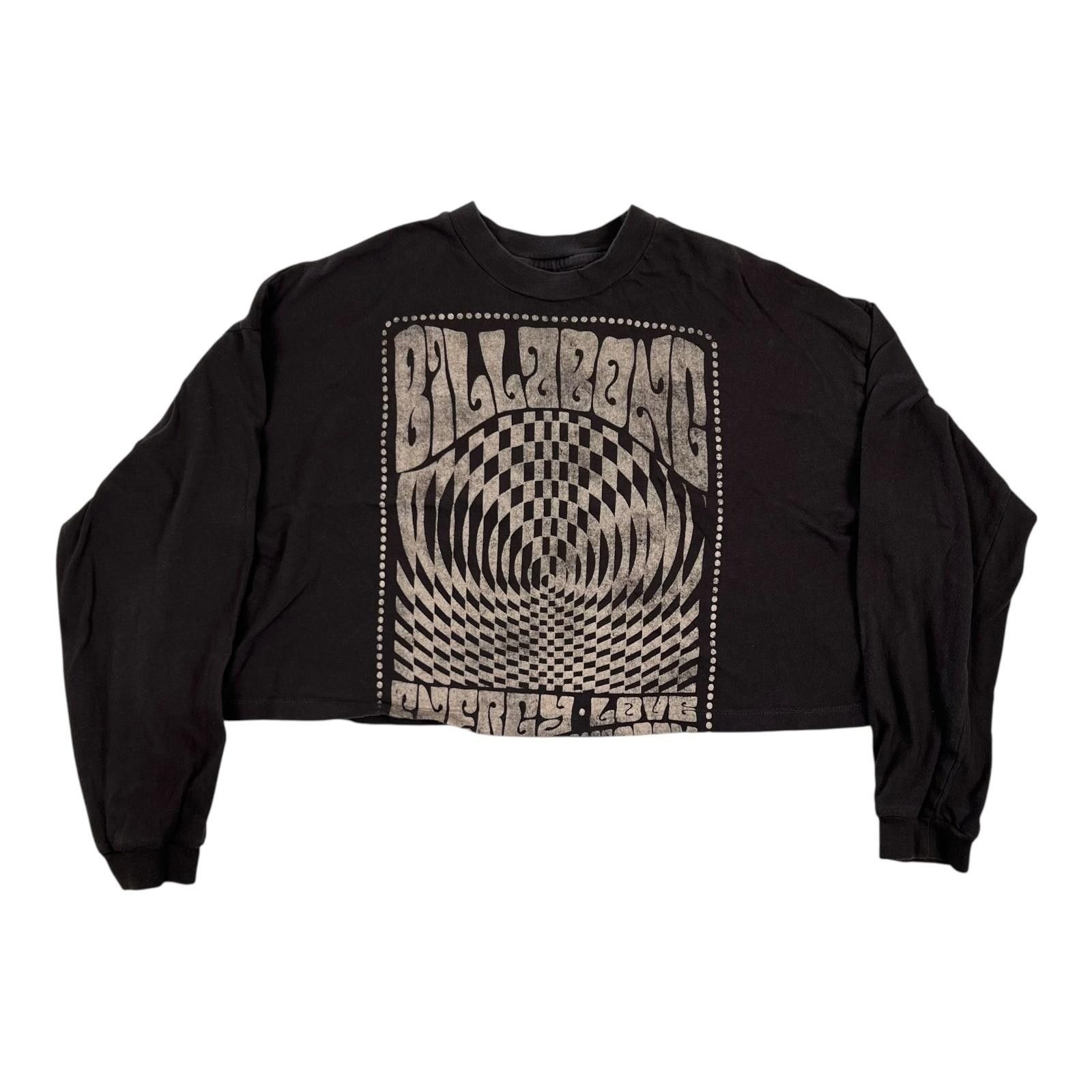 Billabong Billabong Shirt Womens XS Black Cropped Long Sleeve Graphic Size XS / US 0-2 / IT 36-38 - 1 Thumbnail