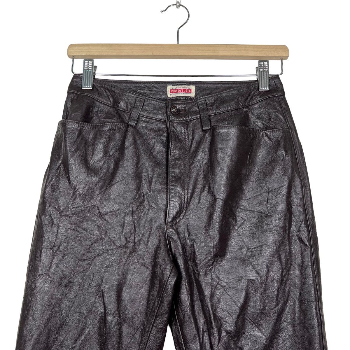 Japanese Brand 🔥 PERSONS LEATHER MOTO PANTS Size US 26 / EU 42 - 3 Thumbnail