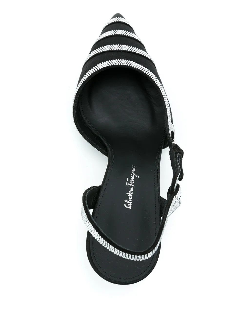 Salvatore Ferragamo o1y0426 Stiletto Heel Pumps in Black/Silver Size US 7.5 / IT 37.5 - 4 Thumbnail