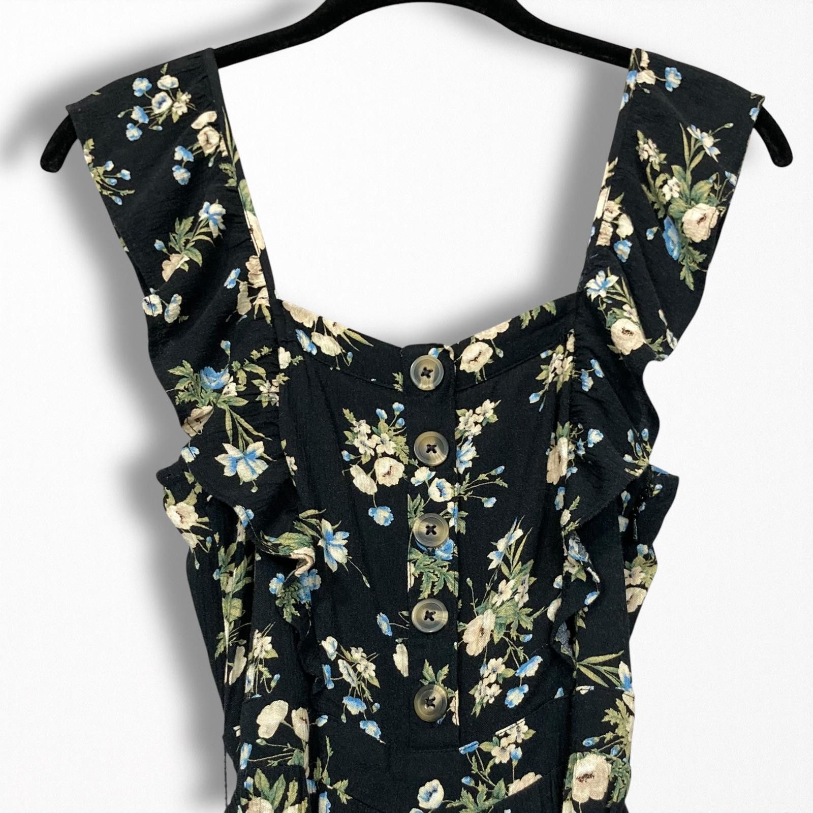 American Eagle Outfitters Floral Jumpsuit with Ruffle Detail Size 26" / US 2 / IT 38 - 3 Thumbnail