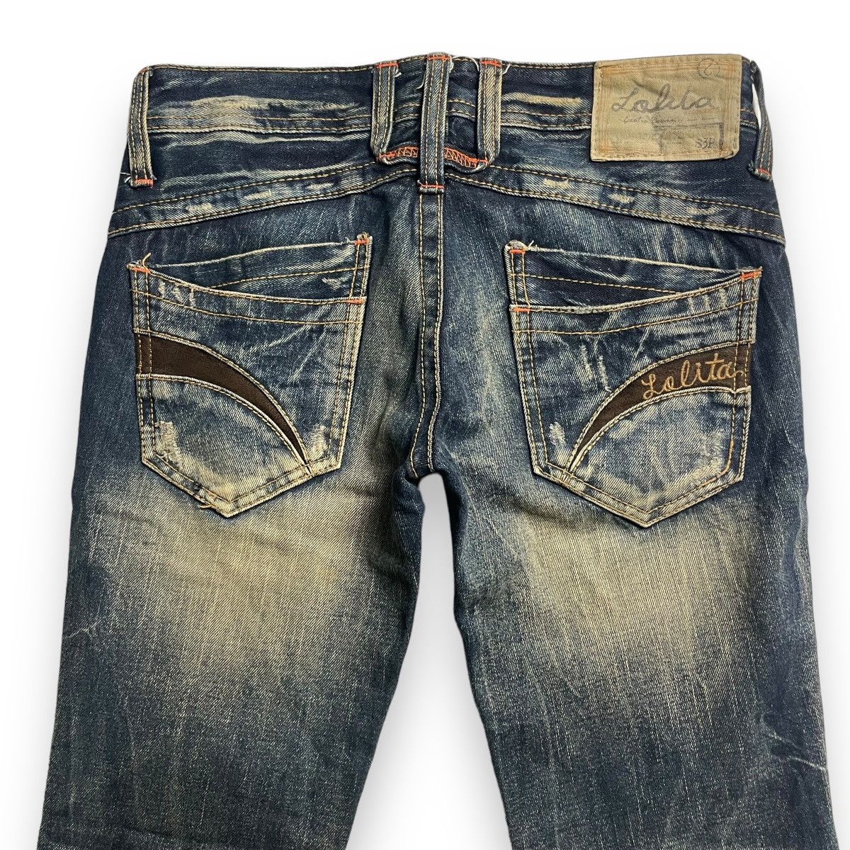 If Six Was Nine × Japanese Brand × Le Grande Bleu (L.G.B.) 🇯🇵 LOLITA RUSTY SUPER FLARE DENIM PANTS Size 30" / US 8 / IT 44 - 11 Thumbnail