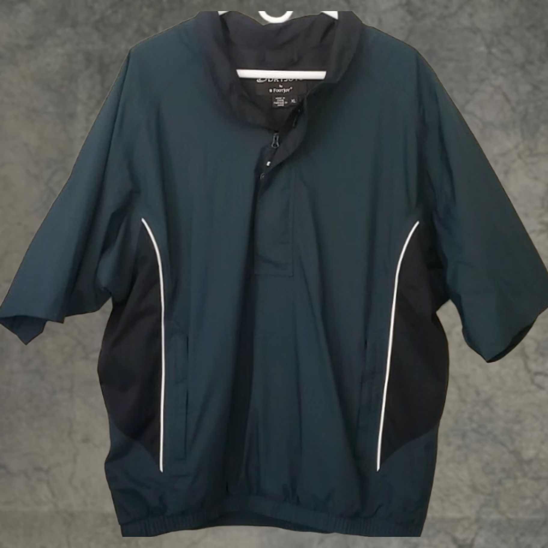 Footjoy FootJoy DryJoy Men's XL Golf Jacket Green Black s/sleeve Pullover Rain Jacket Size US XL / EU 56 / 4 - 1 Thumbnail