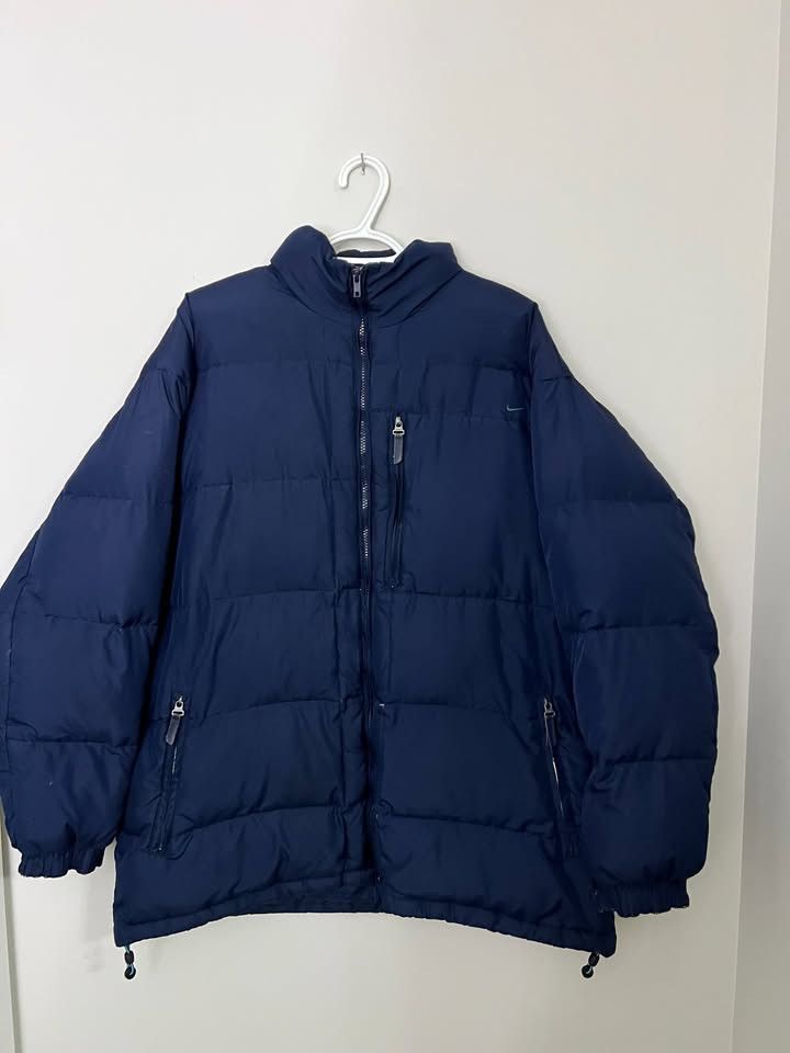 Nike Nike Vintage Down Winter Jacket Puffer Blue Mini Swoosh Size US XL / EU 56 / 4 - 2 Thumbnail
