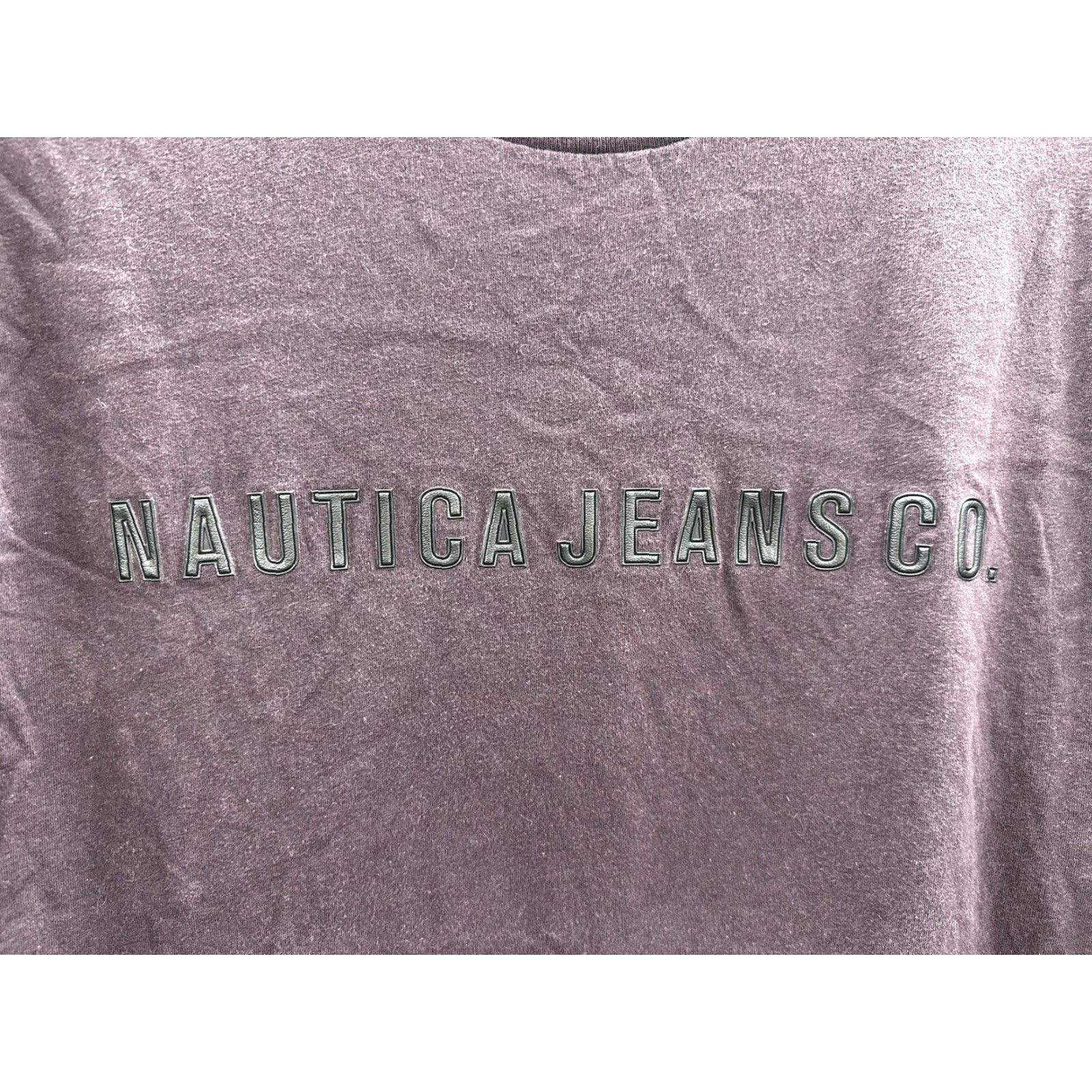 Nautica Nautica Jeans Company Mens T-Shirt Purple Short Sleeve Textured Logo Size L - Regular Fit, Cotton, Round Neck, Casual Shirt, Men Size US L / EU 52-54 / 3 - 3 Thumbnail