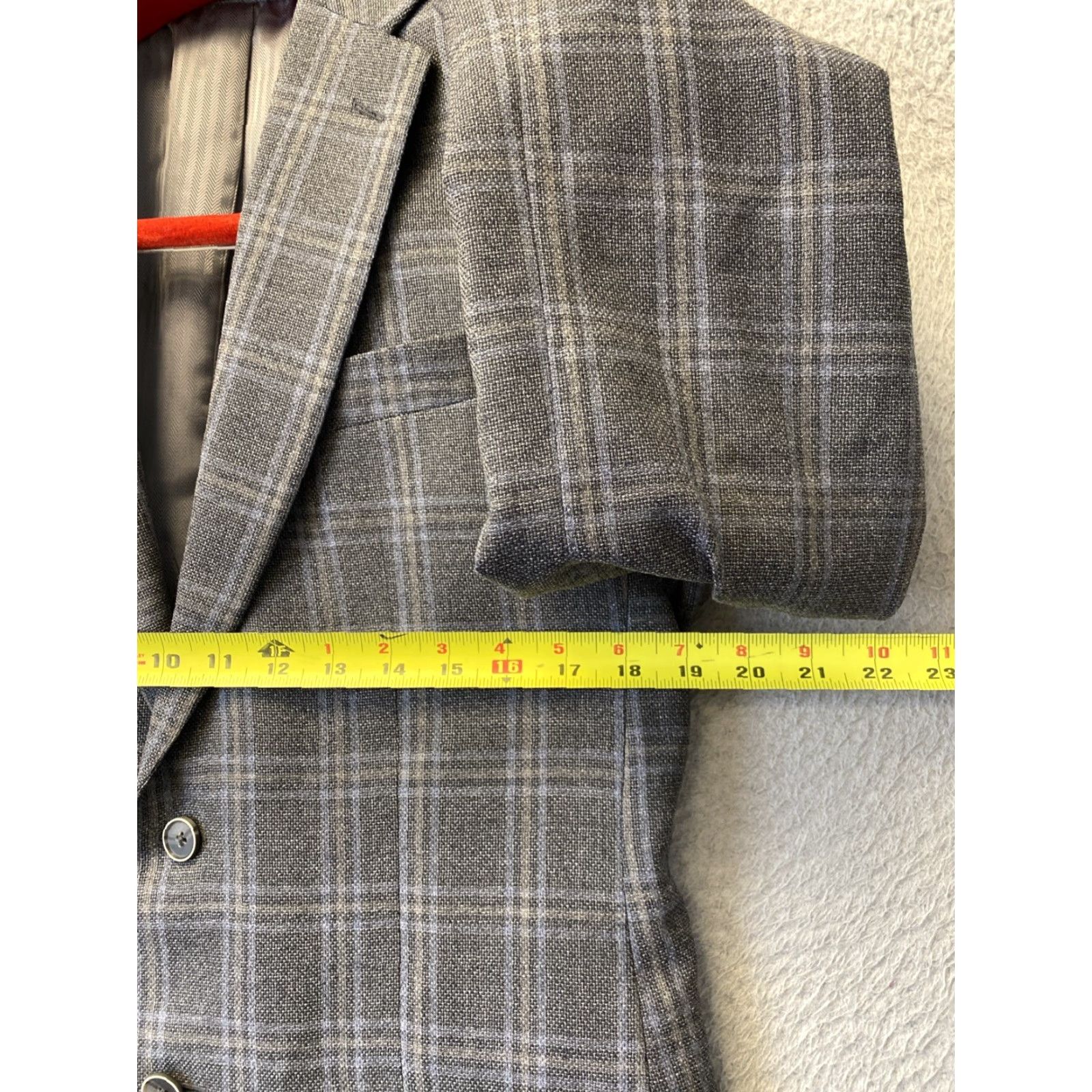 Joseph Abboud Joseph Abboud Made In Mexico 38R Tweed Sport Jacket Blazer Gray Plaid 140-37 Size 38R - 2 Thumbnail