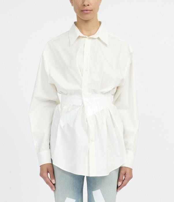 Maison Margiela o1bcso1str0526 MM6 Shirt in Off White Size L / US 10 / IT 46 - 1 Thumbnail
