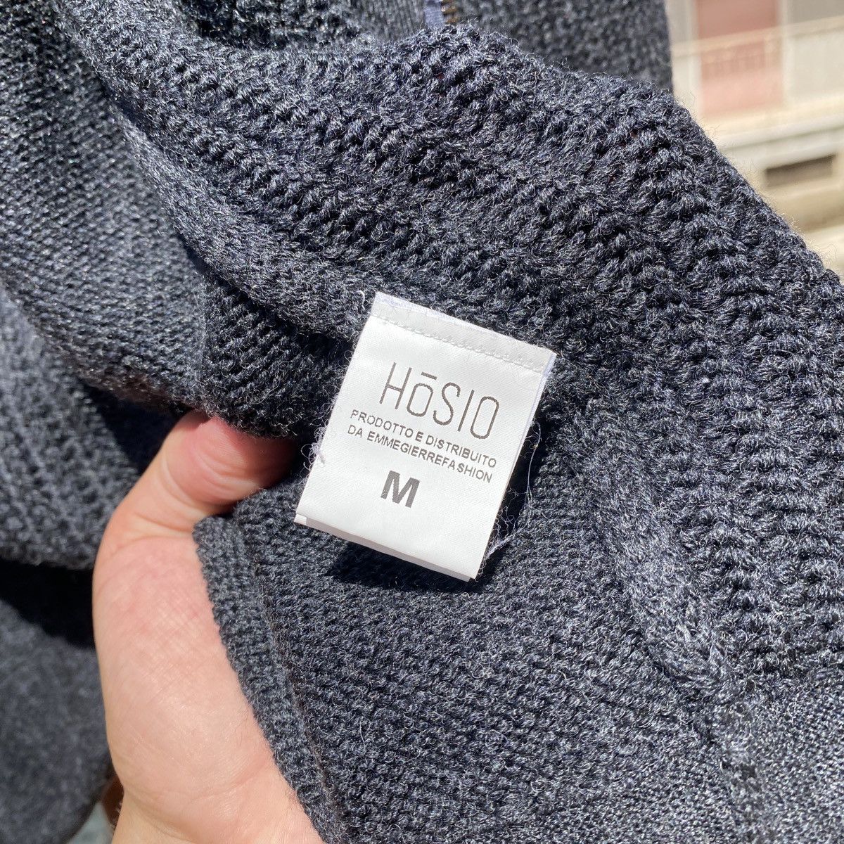Designer Men‘s HOSIO Wool Full Zip Gray Sweater Size M Size US M / EU 48-50 / 2 - 9 Thumbnail