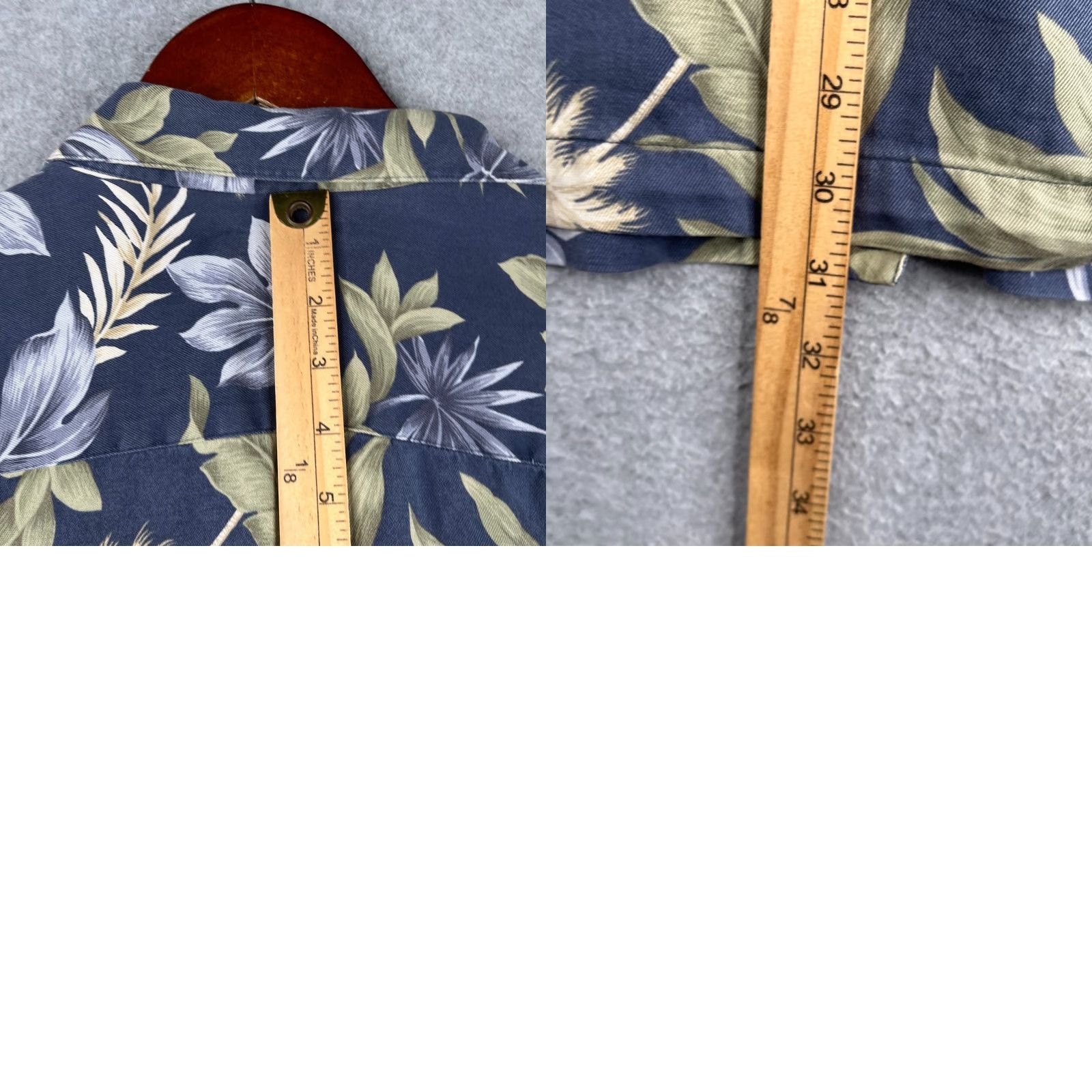 Vintage Caribbean Shirt XL Navy Hawaiian Silk Blend Button Up Short Sleeve Mens Size US XL / EU 56 / 4 - 8 Thumbnail