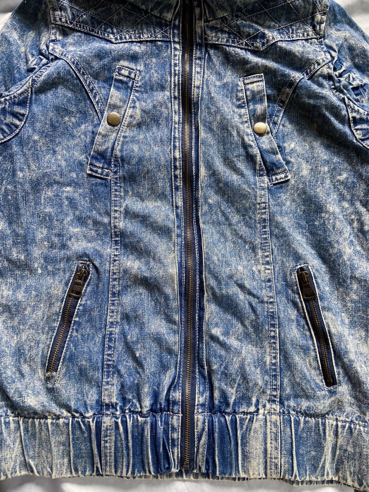 Japanese Brand CHIP CLIP STREET BLUE DENIM WASHED STYLE BONO ZIP JACKET Size US M / EU 48-50 / 2 - 6 Thumbnail