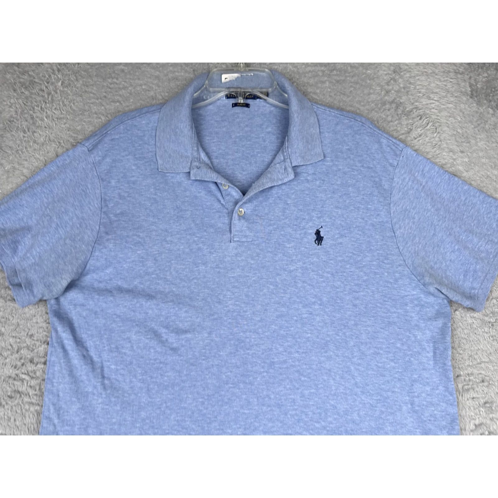 Polo Ralph Lauren Polo Ralph Lauren Polo Shirt Mens XL Blue Slim Fit Cotton Embroidered Logo Size US XL / EU 56 / 4 - 4 Thumbnail