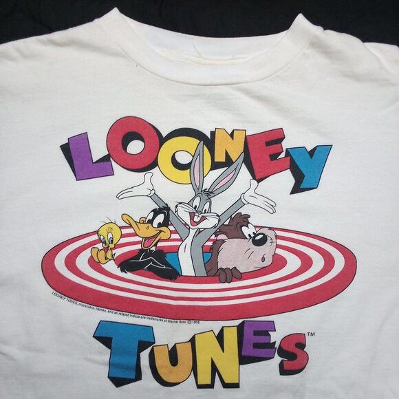 Vintage × Warner Bros Vintage 90s Looney Tunes Bugs Taz Daffy Tweety T-Shirt Size US L / EU 52-54 / 3 - 1 Thumbnail
