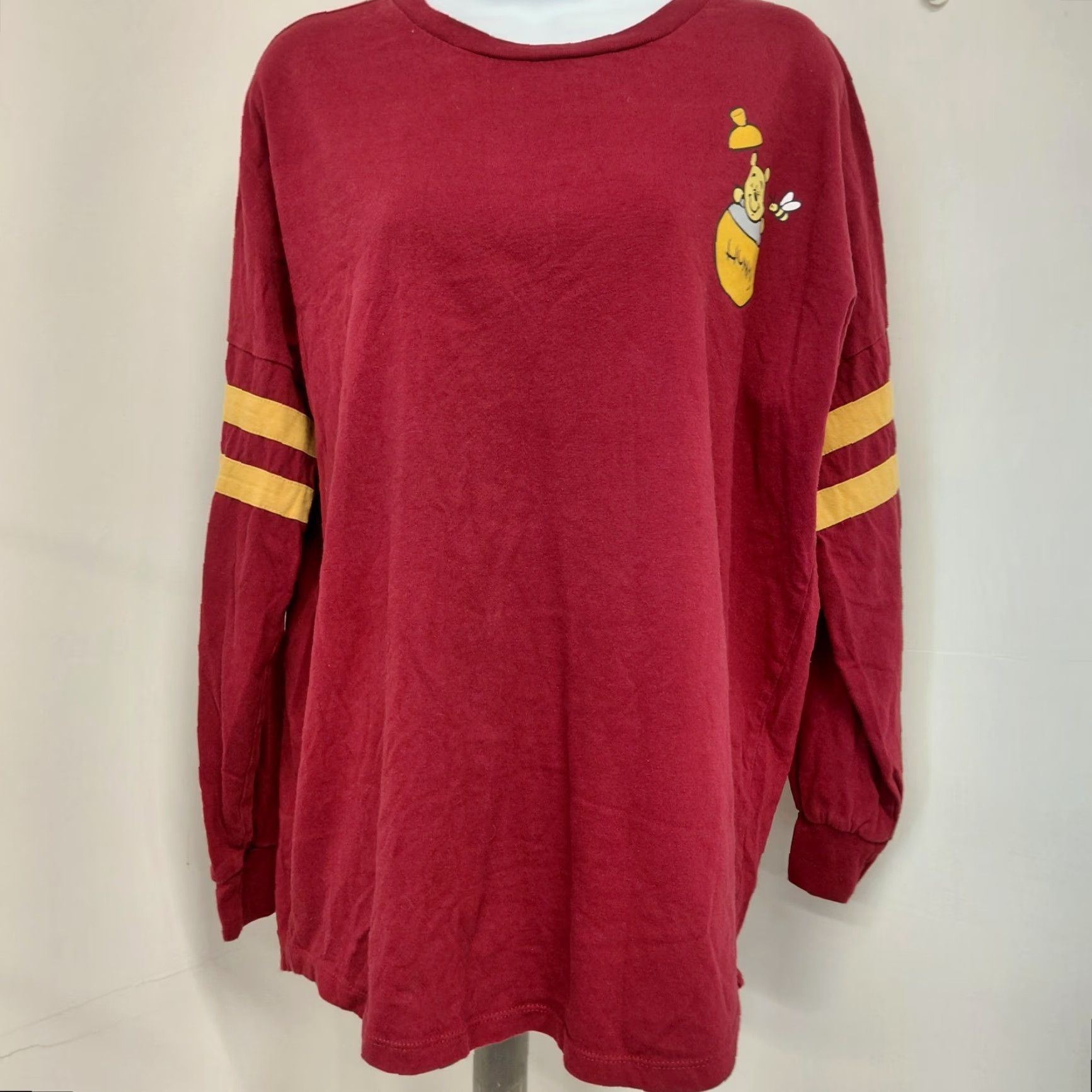 Disney Winnie The Pooh Spirit Jersey Women's Size XSmall Long Sleeve Disney Shirt Red 100% Cotton Size XS / US 0-2 / IT 36-38 - 3 Thumbnail