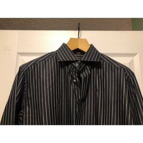 Eton Eton men's black 100%cotton casual shirt size: 17 Size US XL / EU 56 / 4 - 3 Thumbnail