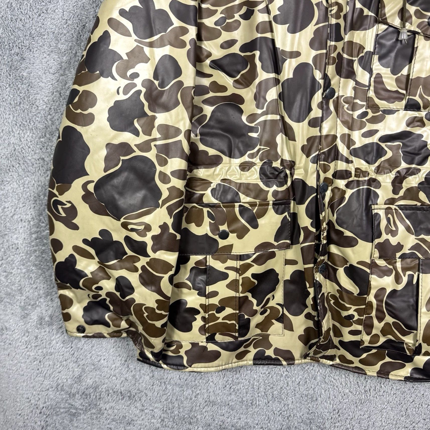 AMO VINTAGE Duck Bay Jacket Mens M Frog Camo Field Hunting Quilted Hood Cargo Chore Jacket Size US M / EU 48-50 / 2 - 2 Thumbnail