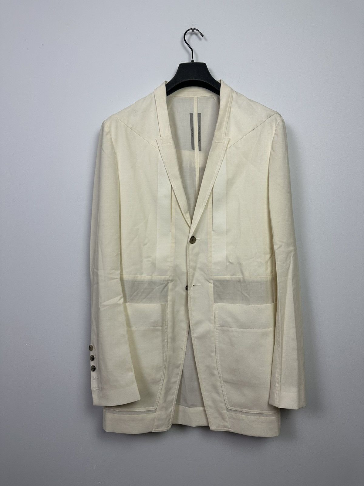 Rick Owens SS22 ‘FOGACHINE’ Zanlight Wool Fogpocket Blazer Size US M / EU 48-50 / 2 - 1 Thumbnail