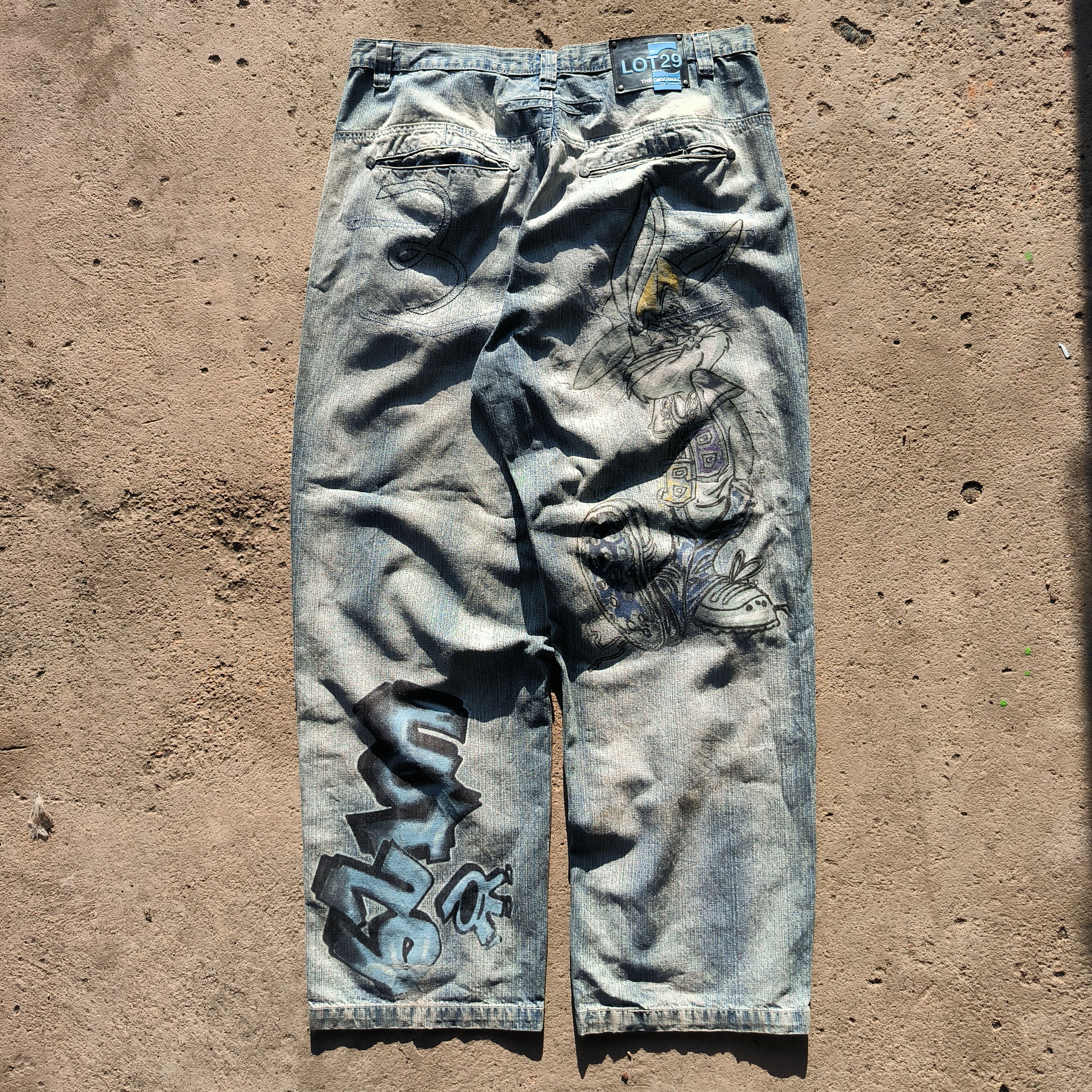 Cartoon Network Vintage 1990s LOT 29 LOONEY TUNES BAGGY JEANS Size US 38 / EU 54 - 7 Thumbnail