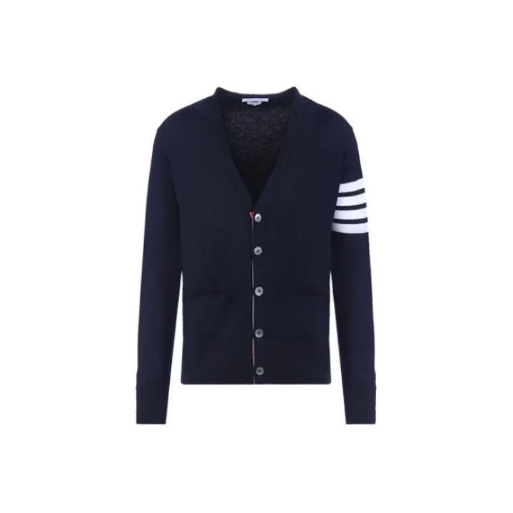 Thom Browne Thom Browne Classic V-Neck Cardigan in Blue Size US M / EU 48-50 / 2 - 1 Thumbnail