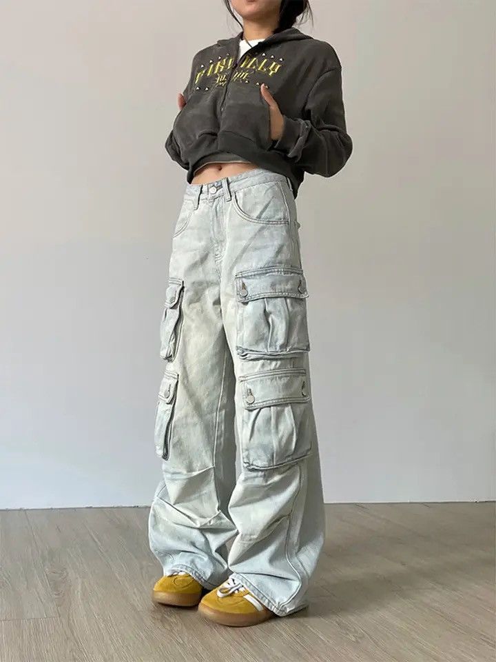 Jean × Vintage Retro Vintage Style Cargo Women Jeans Pants y2k Size 28" / US 6 / IT 42 - 4 Thumbnail