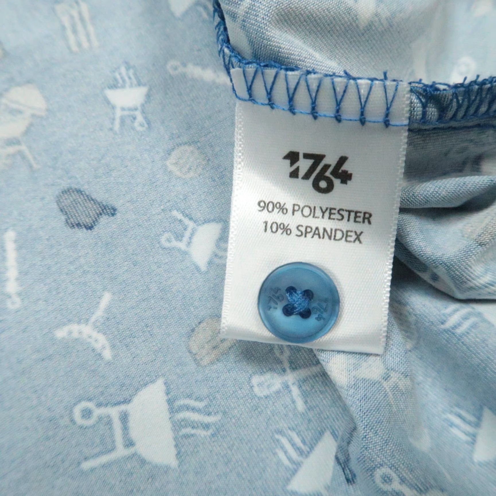 Vintage 1764 Shirt Men XXL Blue White BBQ Grilling Cookout Short Sleeve Performance NWT Size US XXL / EU 58 / 5 - 5 Thumbnail