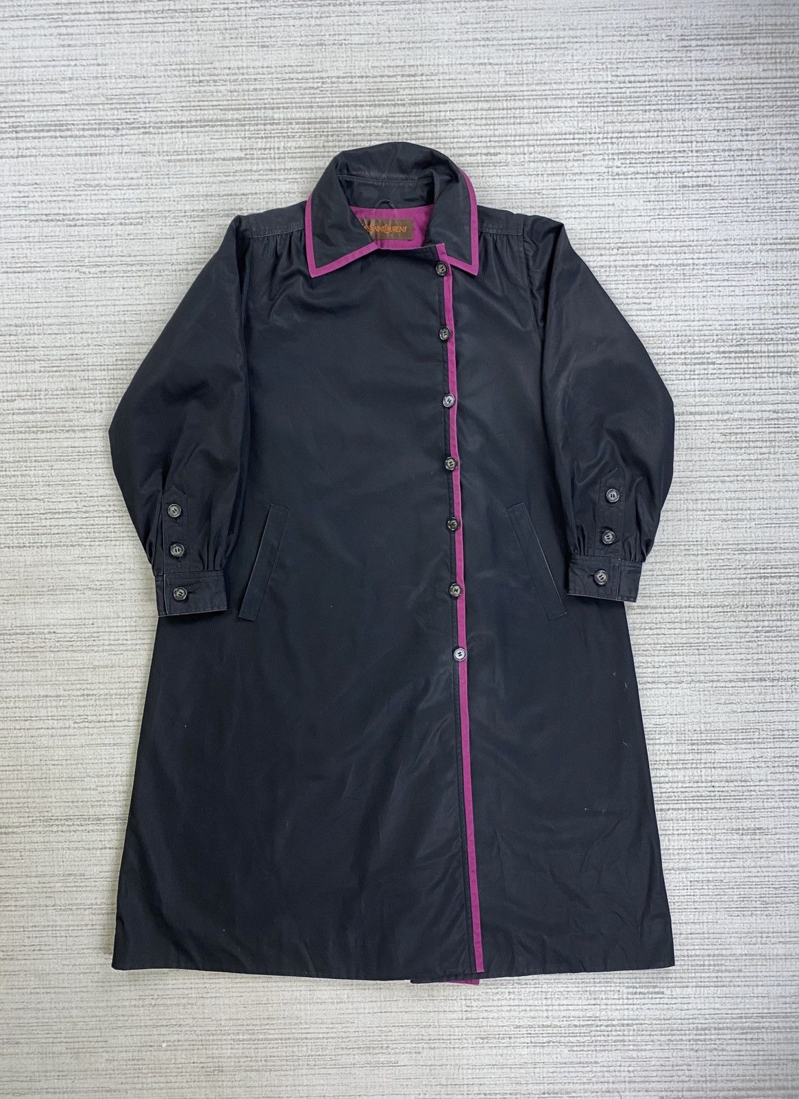 Yves Saint Laurent Vintage Yves Saint Laurent Asymmetrical Trench Coat Jacket Size US M / EU 48-50 / 2 - 1 Thumbnail