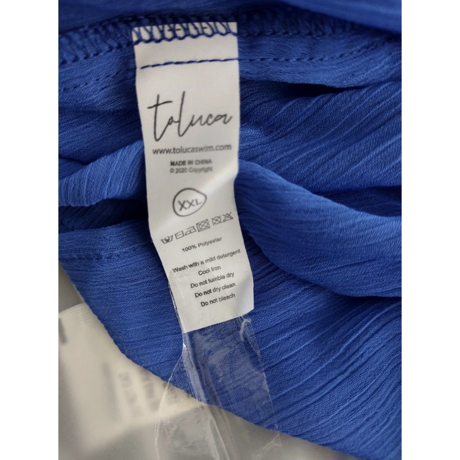 Vintage Toluca Swim Blue Maxi Cowl Neck Sheer Dress 2XL Adults Women Beach Cover Up Tailored for Plus Size Size XXL / US 16-18 / IT 52-54 - 5 Thumbnail