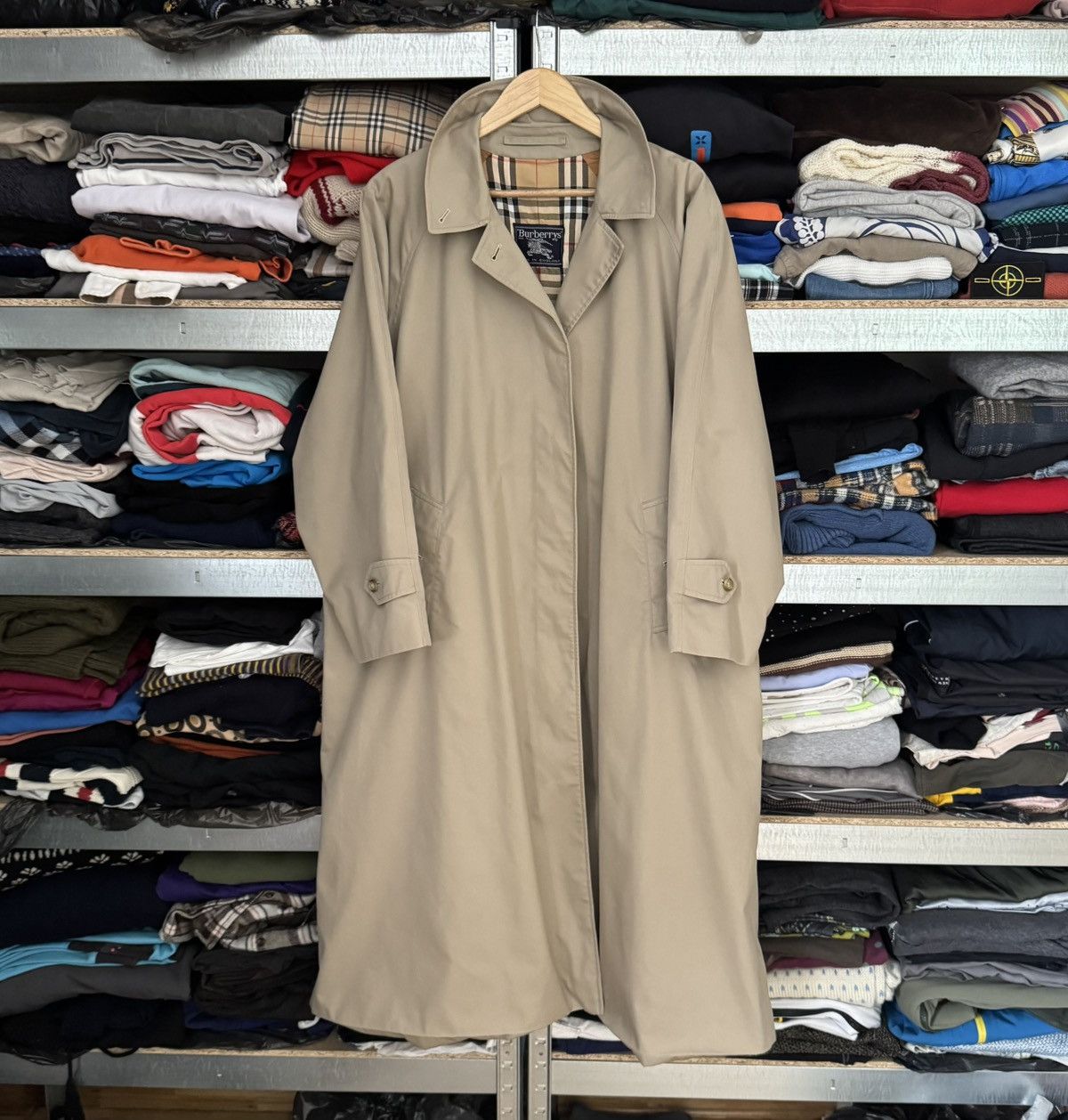 Burberry × Burberry Prorsum × Vintage Burberry 14Long burberrys beige trench coat light jacket 90s Size XL / US 12-14 / IT 48-50 - 24 Thumbnail