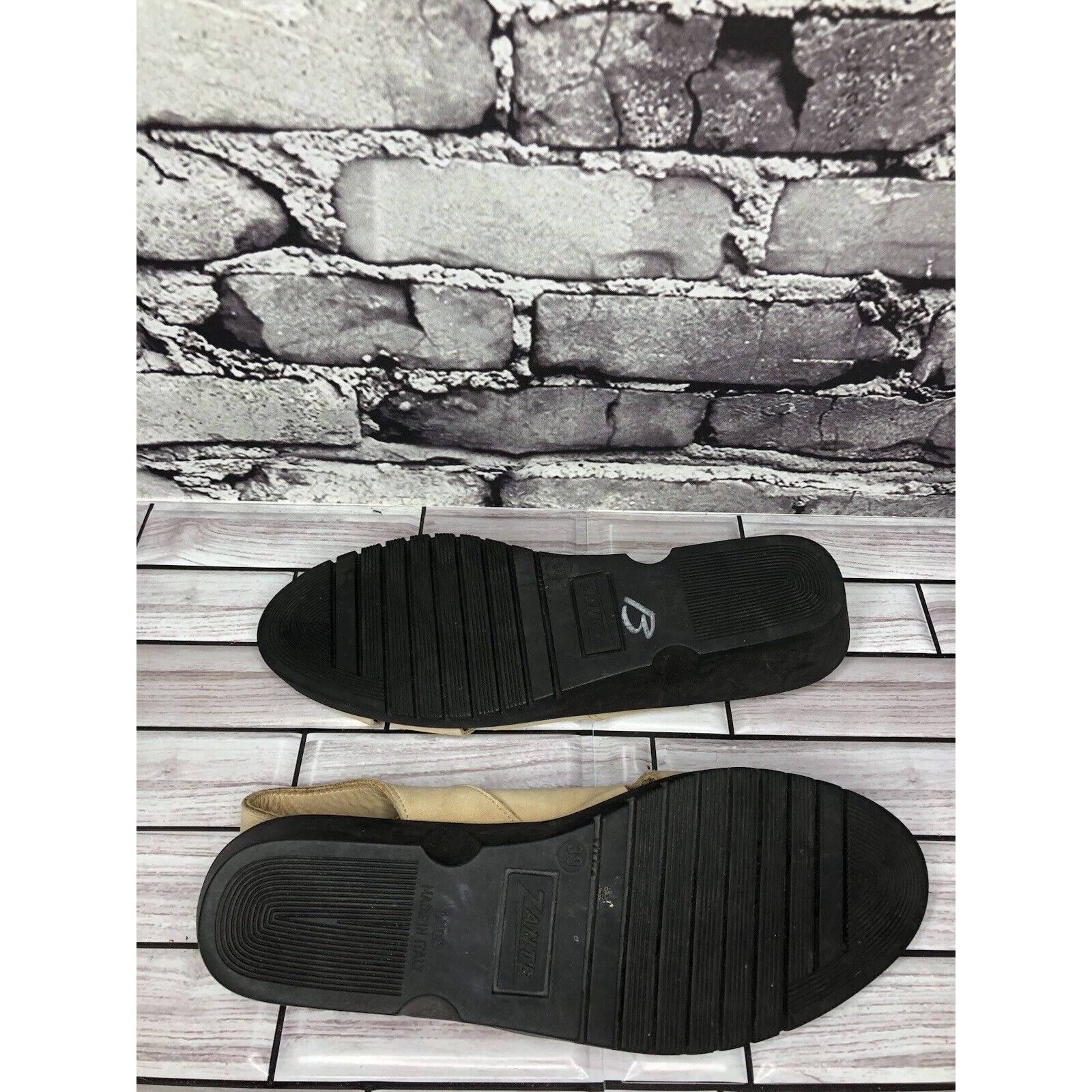 Other ZANTE Beige Tan Nubuck Leather Casual Wedge Strap Sandals Wo Size US 8.5 / IT 38.5 - 8 Thumbnail