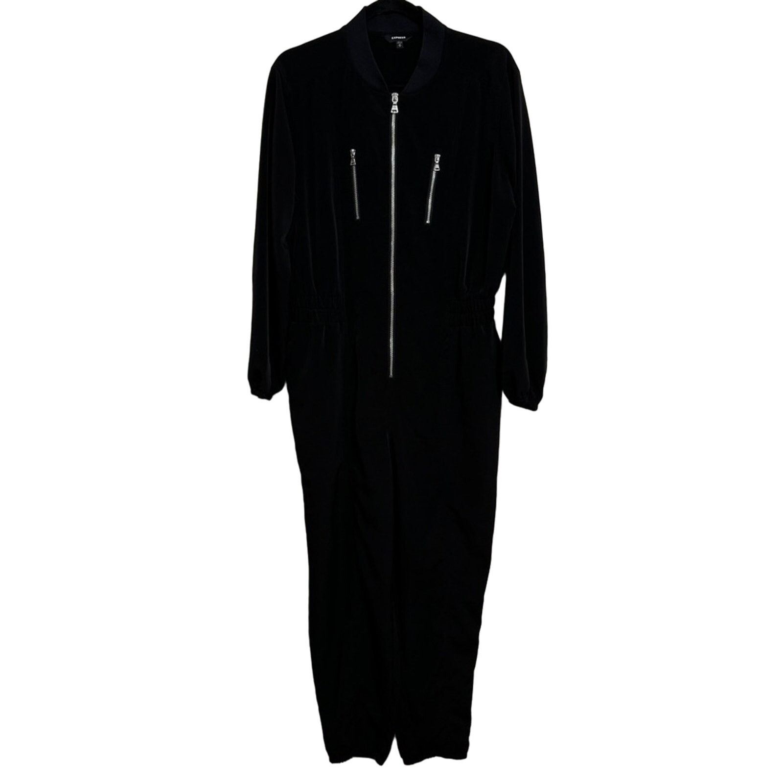 Express Express Zip Front Utility Jumpsuit Black Size M Size 32" / US 10 / IT 46 - 3 Thumbnail