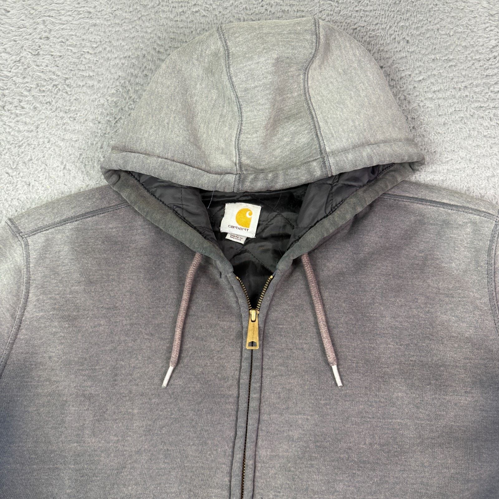 Carhartt Vintage Sun Faded Carhartt Hoodie L Distressed Zip Lined Size US L / EU 52-54 / 3 - 2 Thumbnail