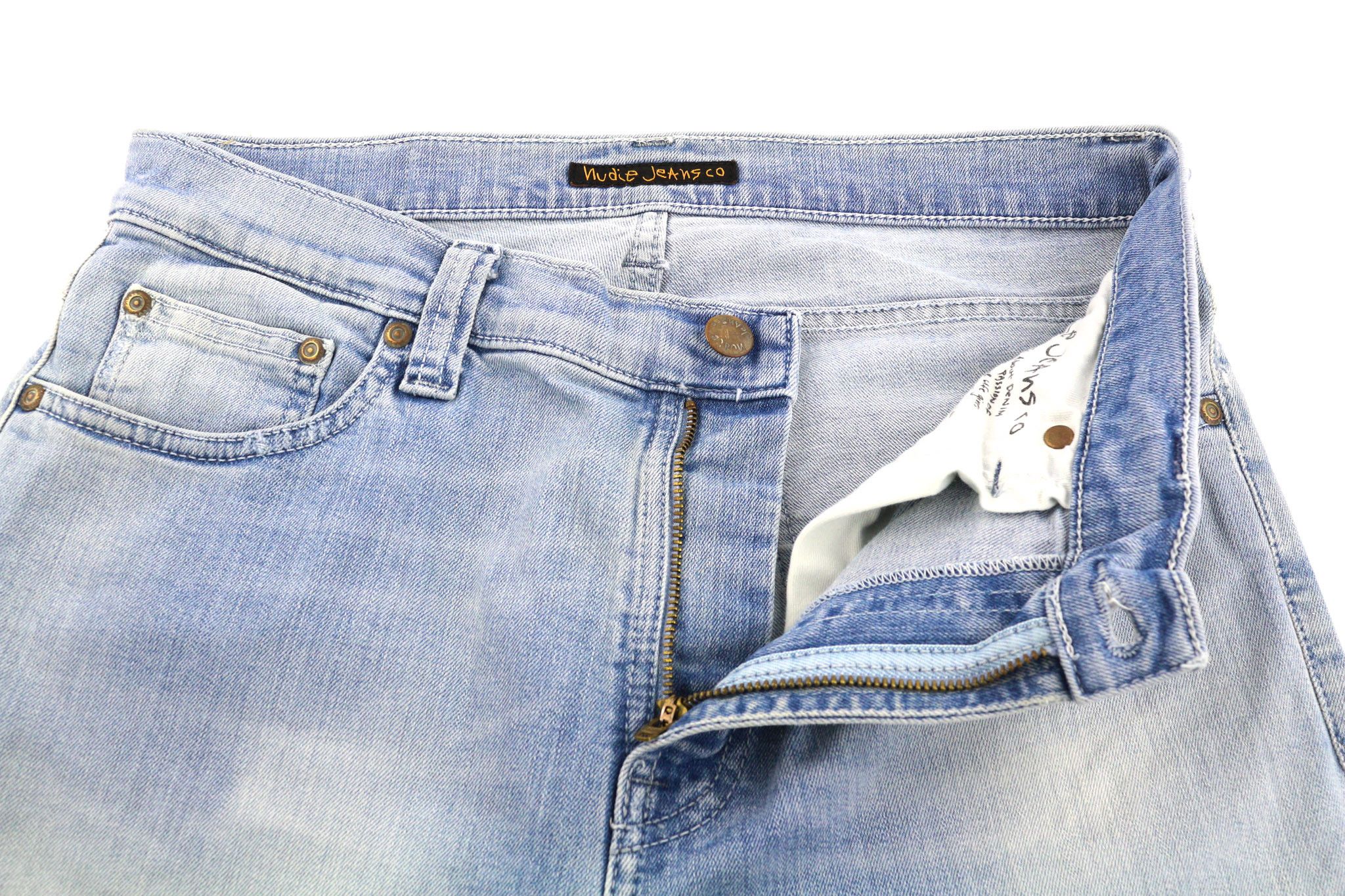 Nudie Jeans HIGH KAI W29/L32 Light Bleached Indigo Blue Jeans 81930 Size US 29 - 4 Thumbnail