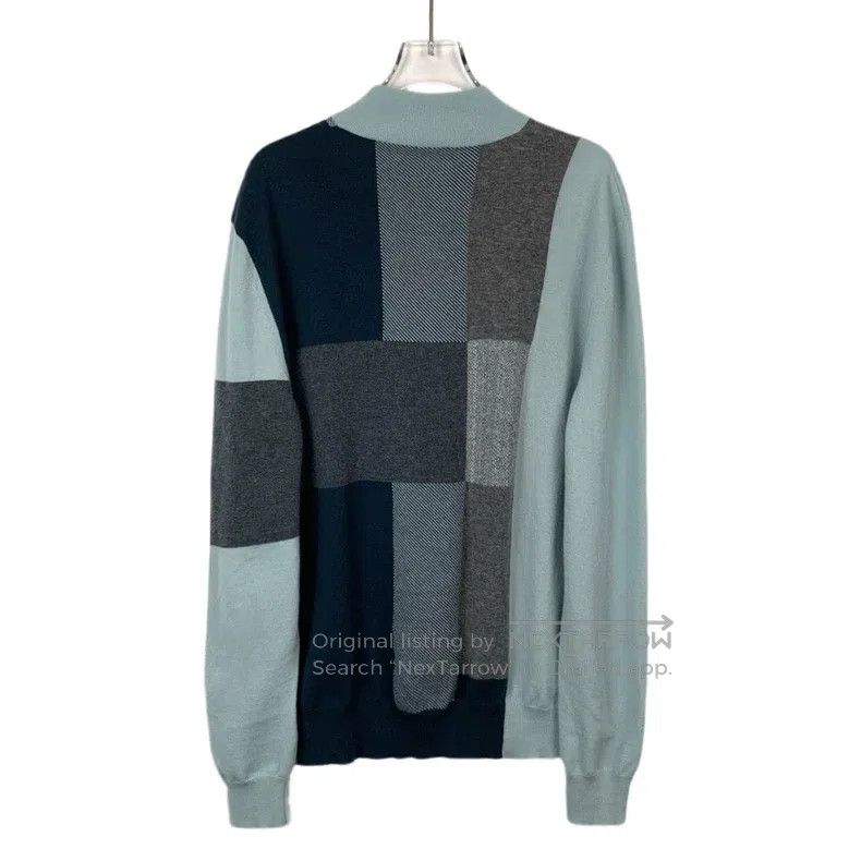 Hermes Hermes Color-blocked cashmere collar zipper long-sleeve sw Size US L / EU 52-54 / 3 - 2 Thumbnail