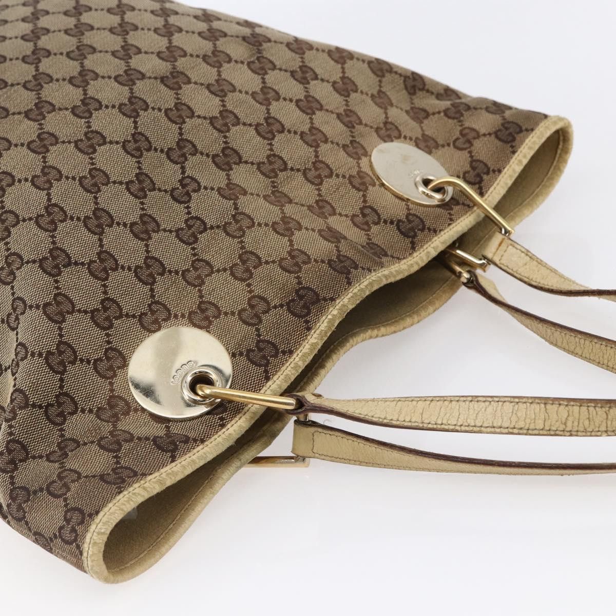 Gucci GUCCI GG Canvas Tote Bag Beige Gold Size ONE SIZE - 6 Thumbnail