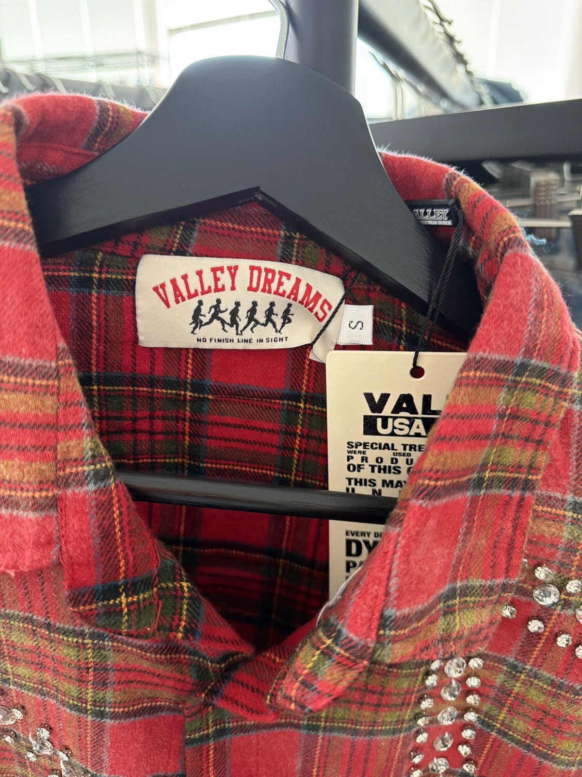 Vale Vale Red Flannel Rhinestone Web Size US S / EU 44-46 / 1 - 4 Thumbnail