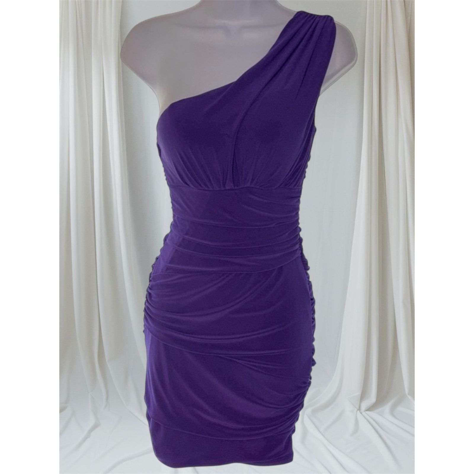 The Unbranded Brand B.Smart Size Small Purple One-Shoulder Dress - Size 3 Size S / US 4 / IT 40 - 1 Thumbnail