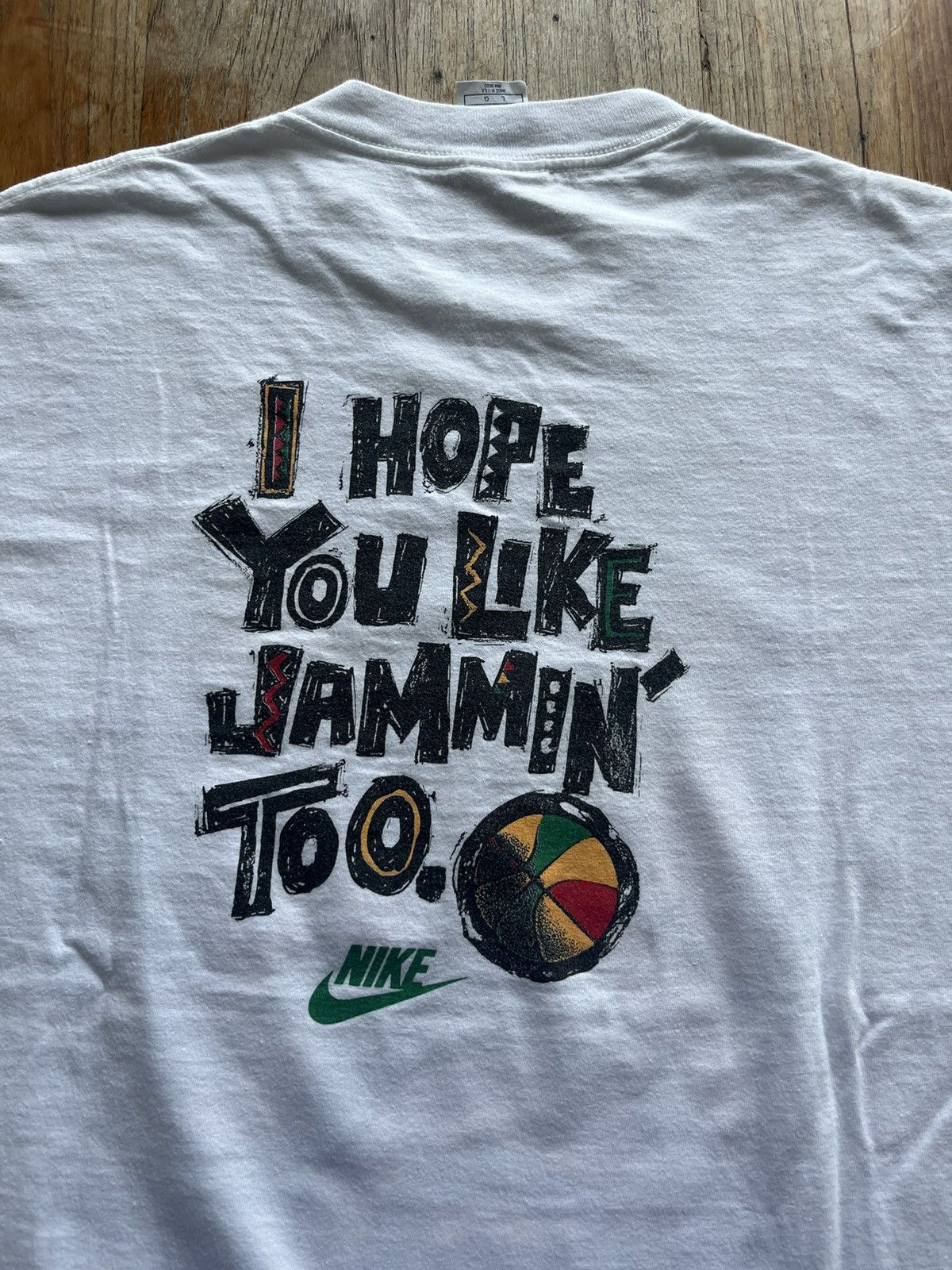 Nike × Vintage Vtg NIKE Michael Jordan Jammin’by Bob Marley 90’s tshirt Size US L / EU 52-54 / 3 - 9 Thumbnail